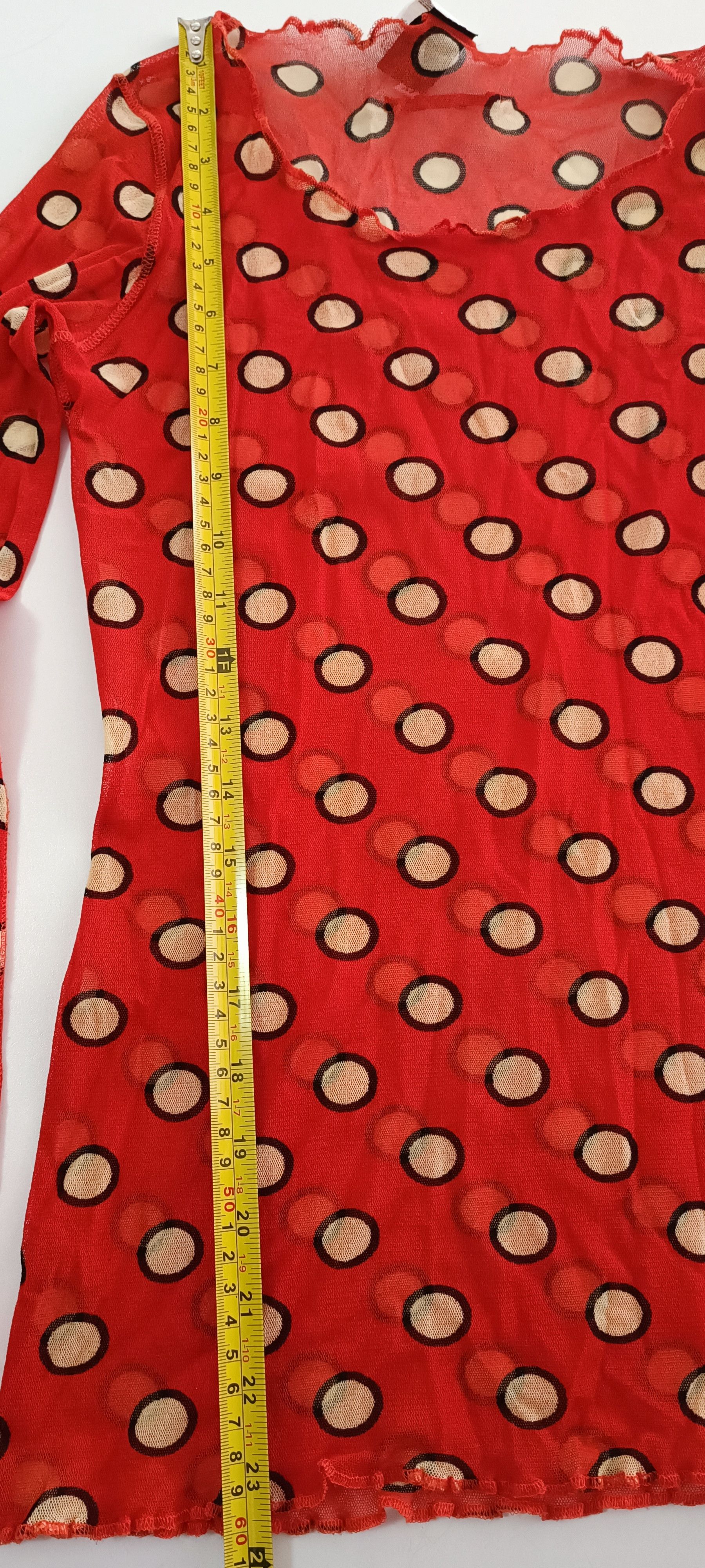 Jean Paul Gaultier 2005_Soleil - nylon mesh orange top with polka Size M / US 6-8 / IT 42-44 - 18 Thumbnail