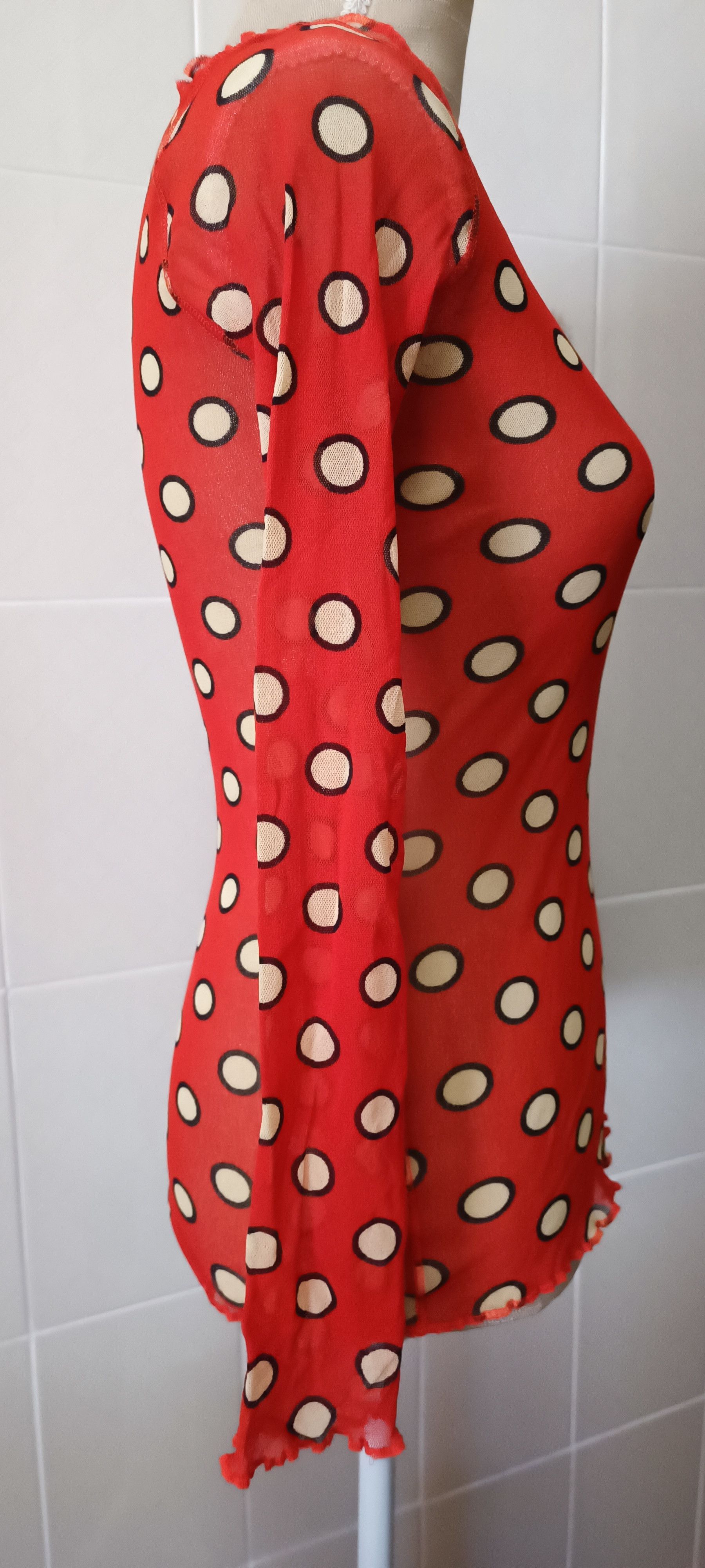 Jean Paul Gaultier 2005_Soleil - nylon mesh orange top with polka Size M / US 6-8 / IT 42-44 - 21 Thumbnail