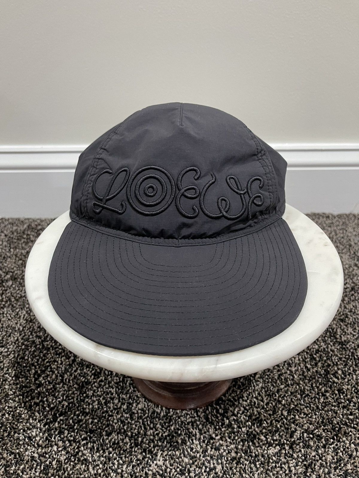 image of Loewe Nylon Long Visor Camp Cap Black, Men's