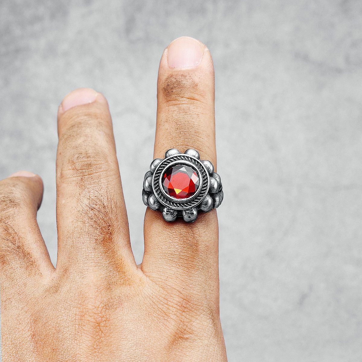 Jewelry Creative Gem Skeleton Ring Size ONE SIZE - 1 Thumbnail