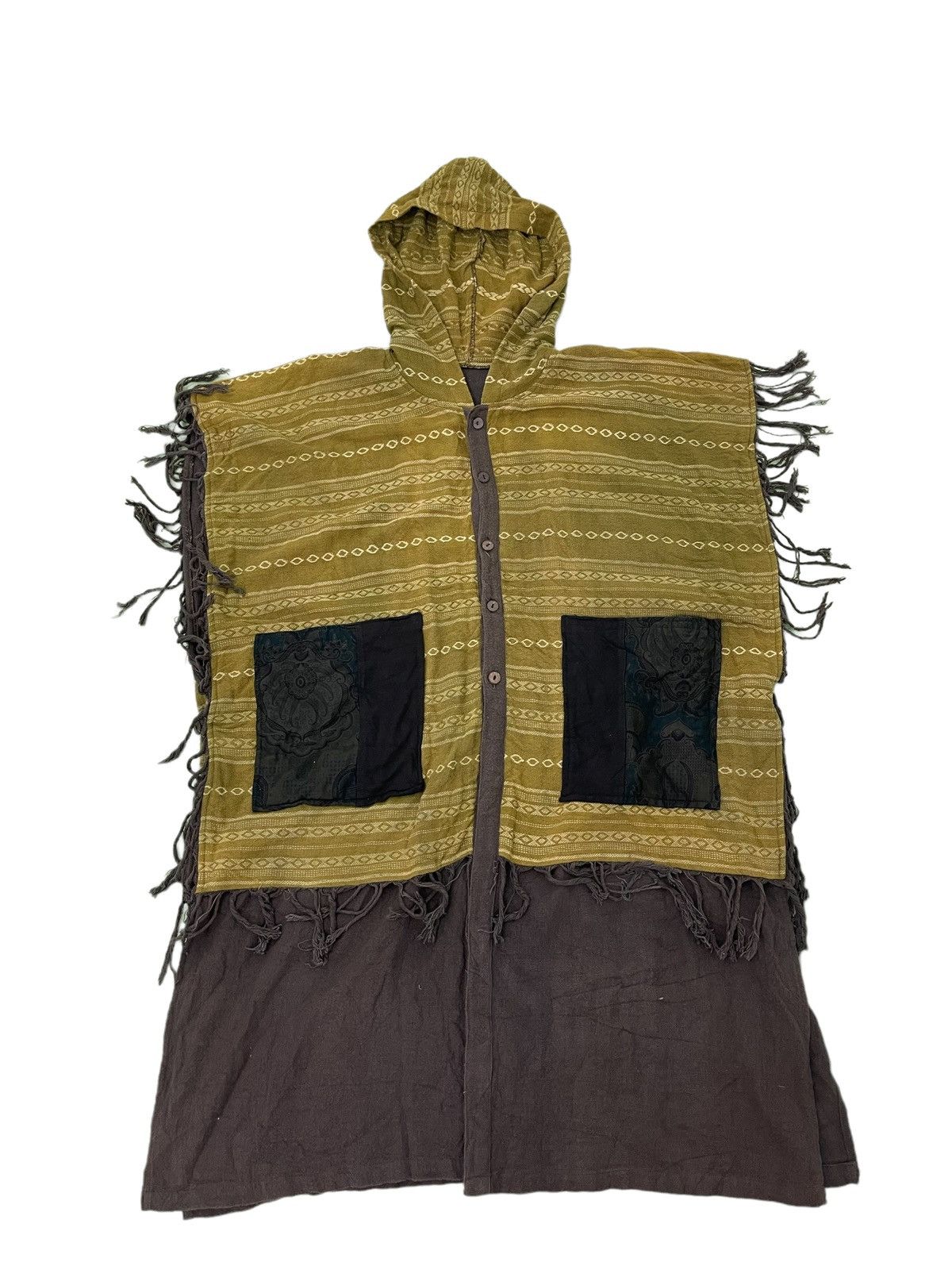 Native Native Unknown Hoodie Poncho Woven Cotton Free Size 3🟩9 Size US L / EU 52-54 / 3 - 2 Thumbnail