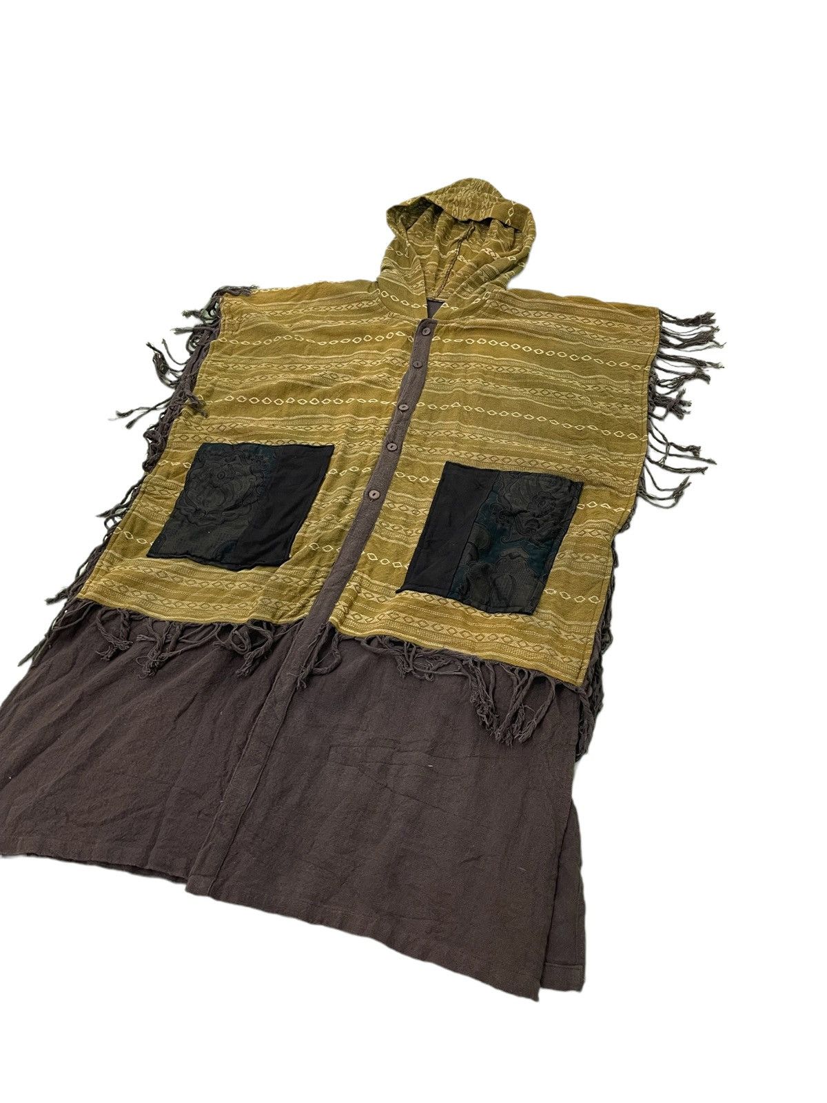 Native Native Unknown Hoodie Poncho Woven Cotton Free Size 3🟩9 Size US L / EU 52-54 / 3 - 3 Thumbnail