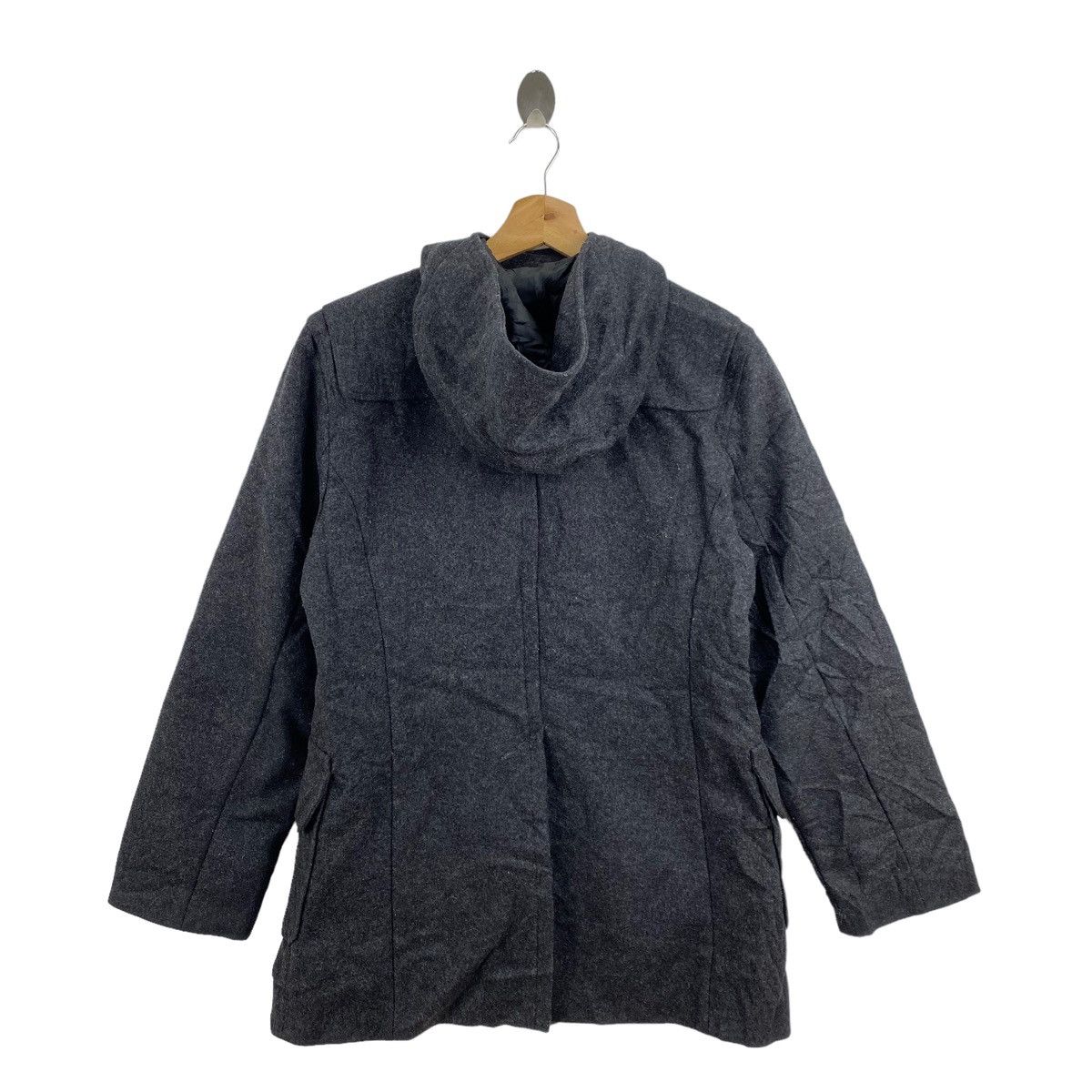 United Colors Of Benetton UNITED COLOR of BENETTON Long Grey Hooded Duffle Coat Jacket Size US S / EU 44-46 / 1 - 6 Thumbnail