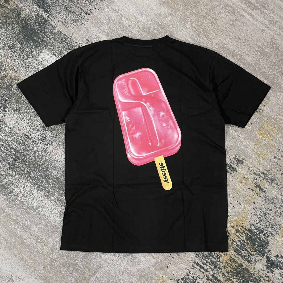 STUSSY POPSICLE TEE BLACK // LARGE - Short Sleeve T Shirts