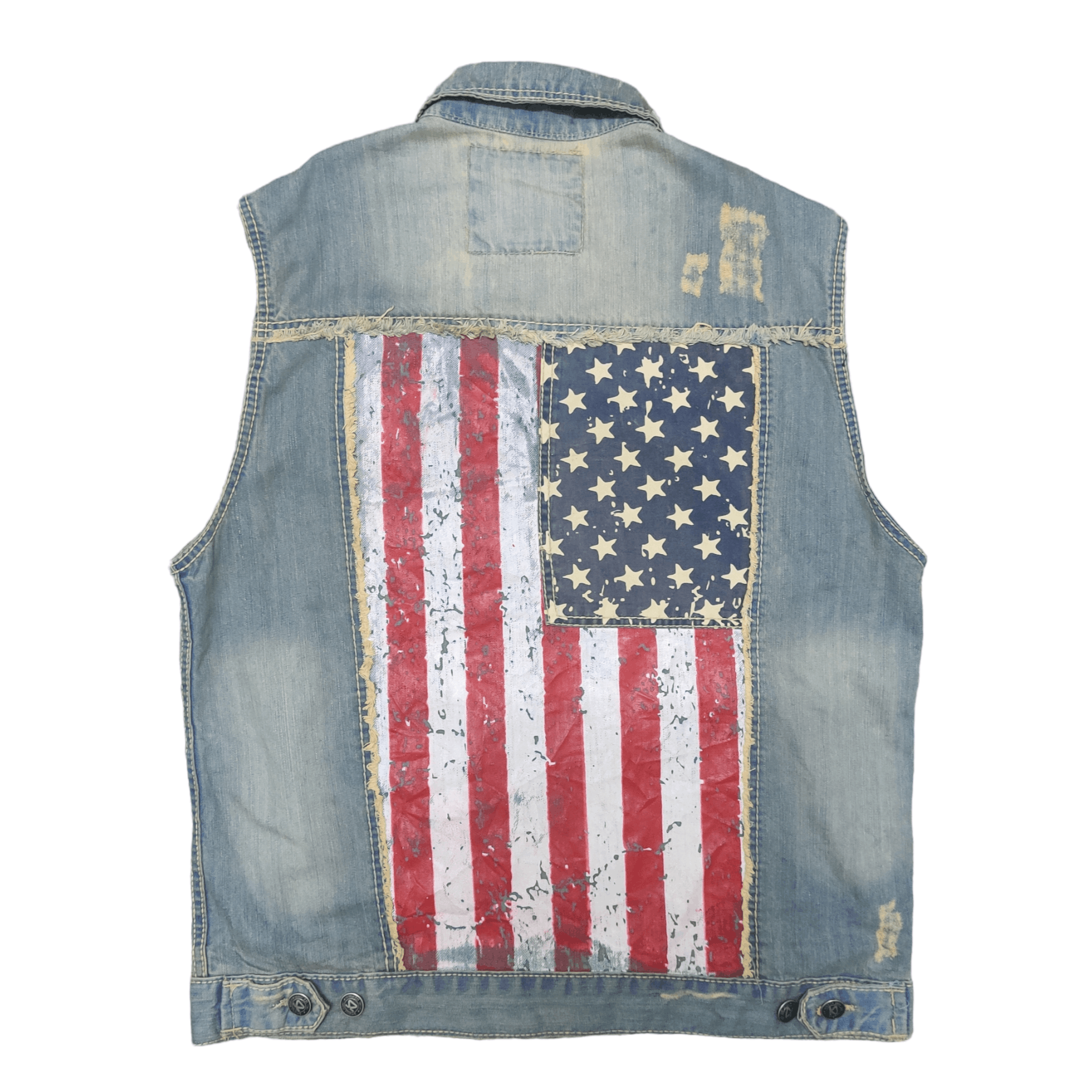 Smoke Rise Vintage Smoke Rise USA Flag Denim Vest Size US M / EU 48-50 / 2 - 1 Thumbnail