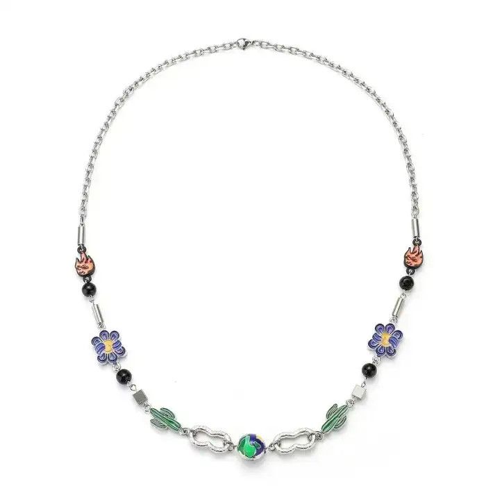 Jewelry Charm Cactus Chain Necklace Size ONE SIZE - 3 Thumbnail