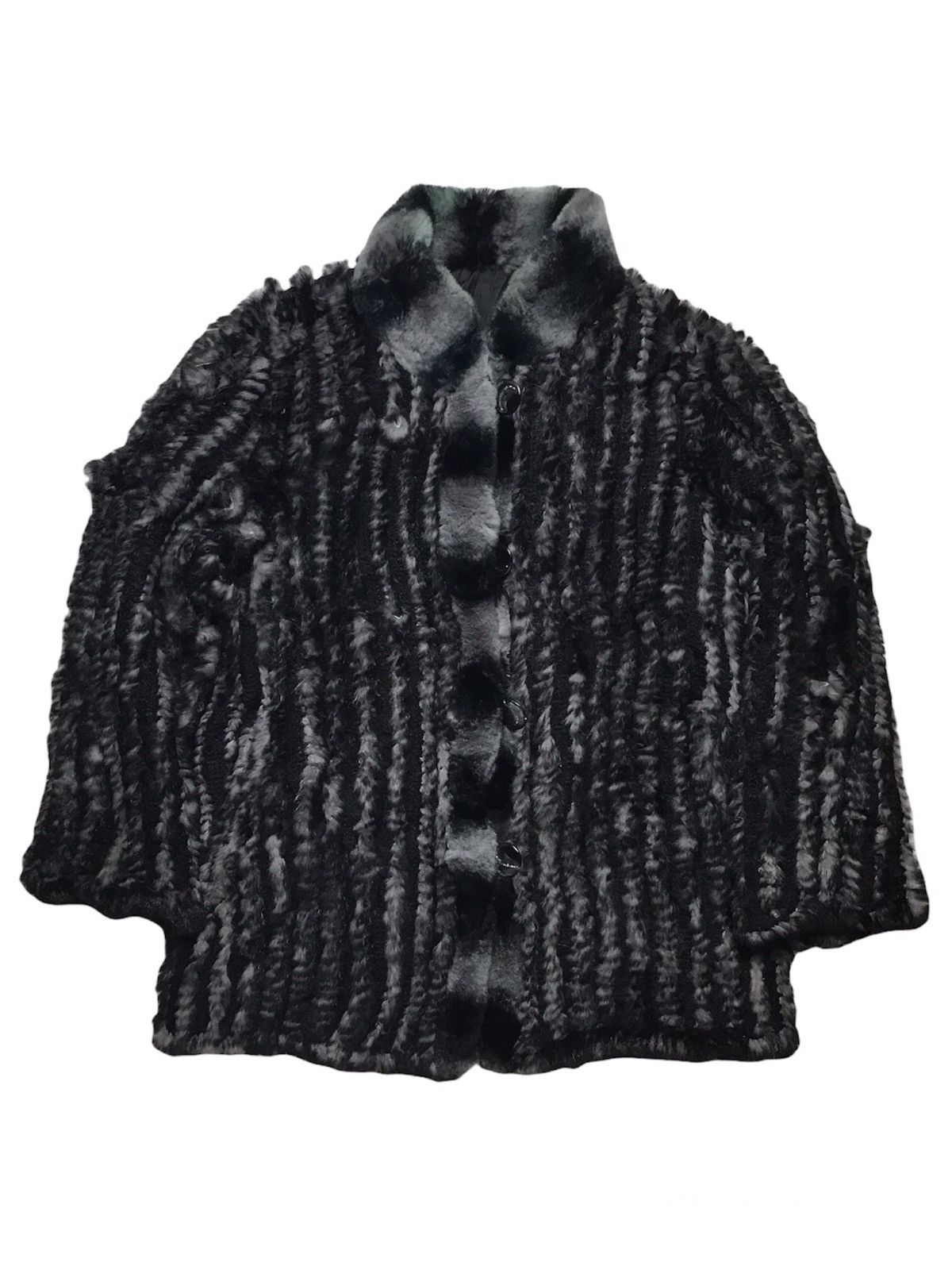 Designer Pisello Piazza Rabbit Fur Reversible Coat Jacket Size 9AR Size M / US 6-8 / IT 42-44 - 1 Thumbnail
