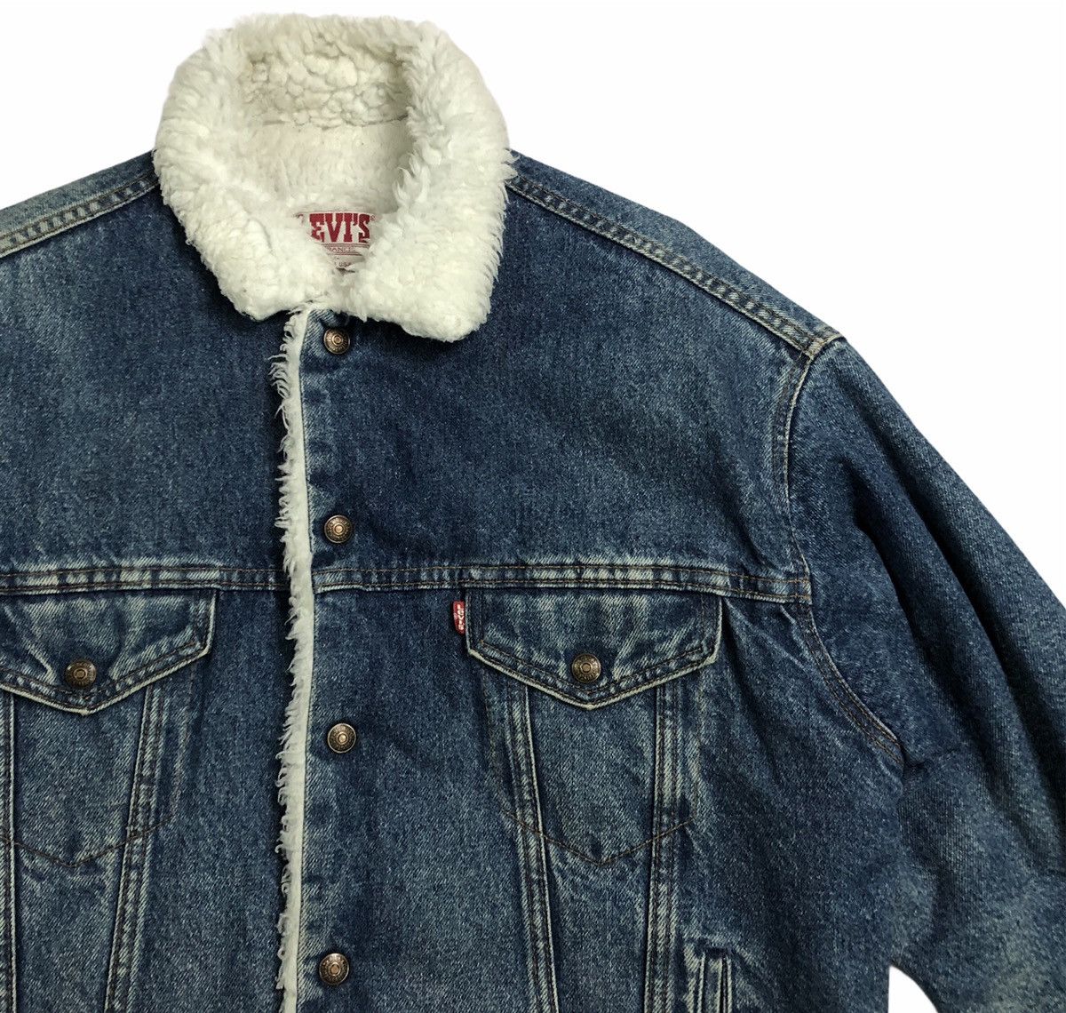 Levi's Vintage Levis Denim Sherpa Trucker Usa Jacket Size US M / EU 48-50 / 2 - 2 Thumbnail