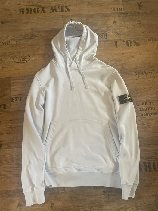 Baby blue store stone island hoodie