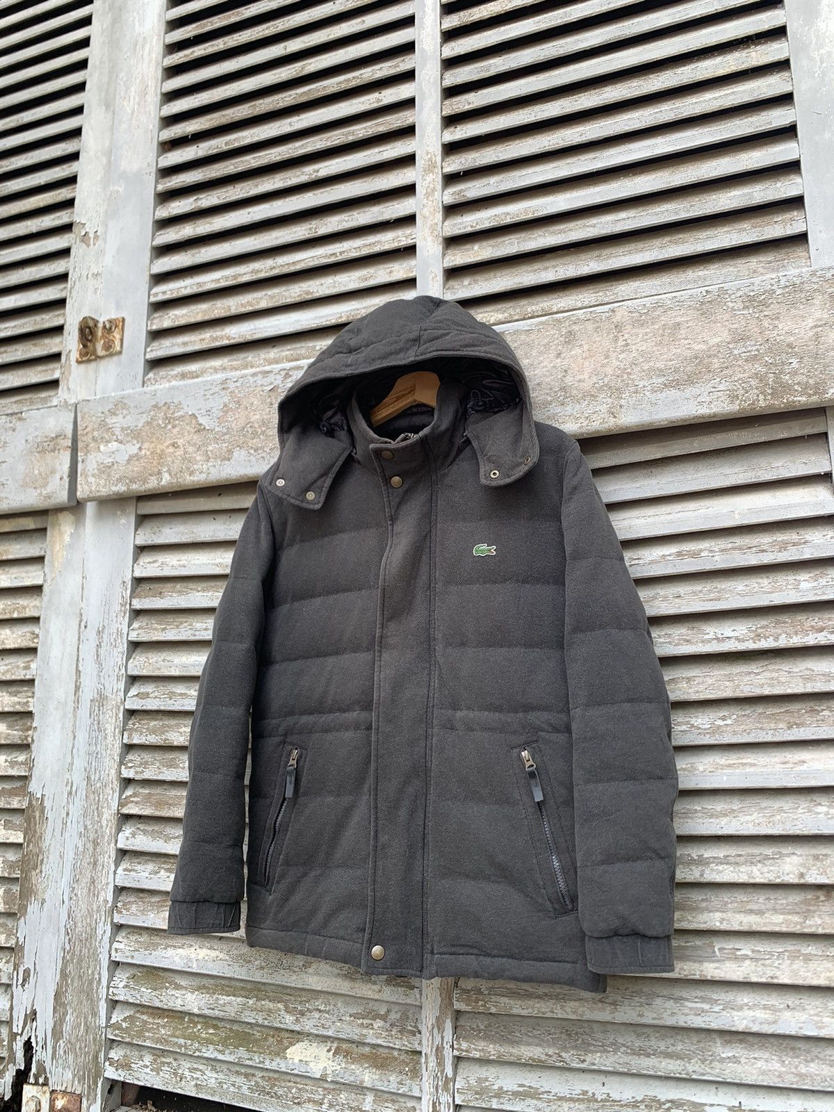 Lacoste 👹Lacoste Foldable Puffer Dusty Black Hooded Jacket Size US S / EU 44-46 / 1 - 5 Thumbnail