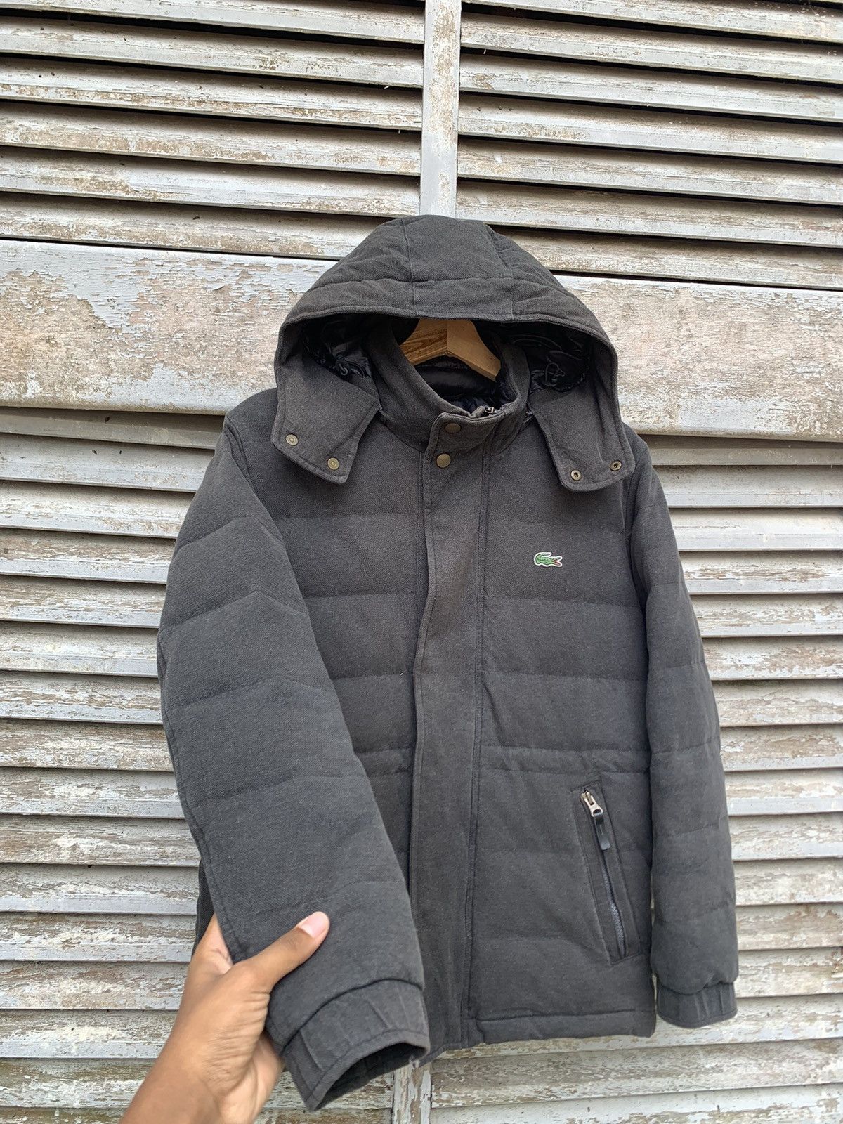 Lacoste 👹Lacoste Foldable Puffer Dusty Black Hooded Jacket Size US S / EU 44-46 / 1 - 6 Thumbnail