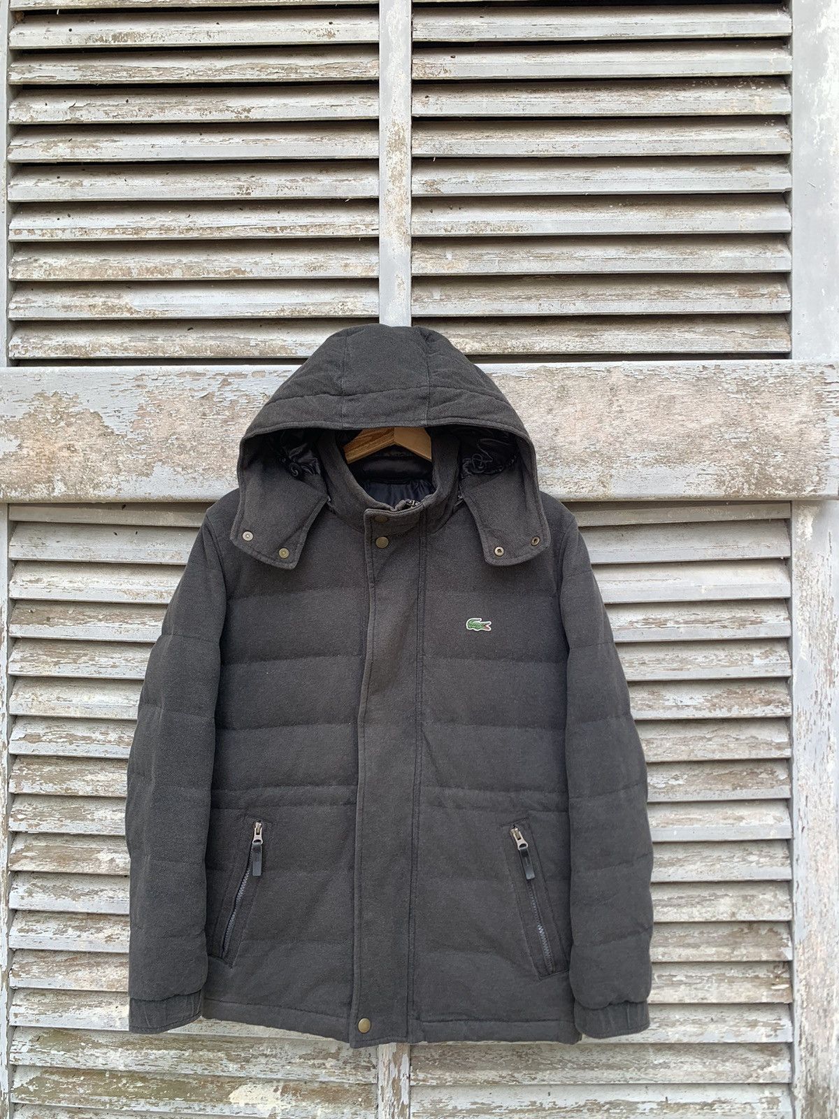 Lacoste 👹Lacoste Foldable Puffer Dusty Black Hooded Jacket Size US S / EU 44-46 / 1 - 3 Thumbnail