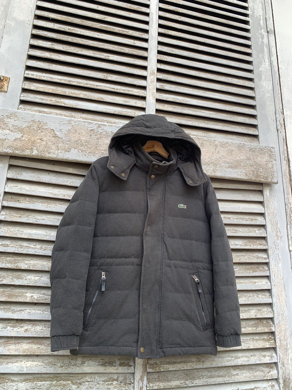 Lacoste 👹Lacoste Foldable Puffer Dusty Black Hooded Jacket Size US S / EU 44-46 / 1 - 2 Thumbnail