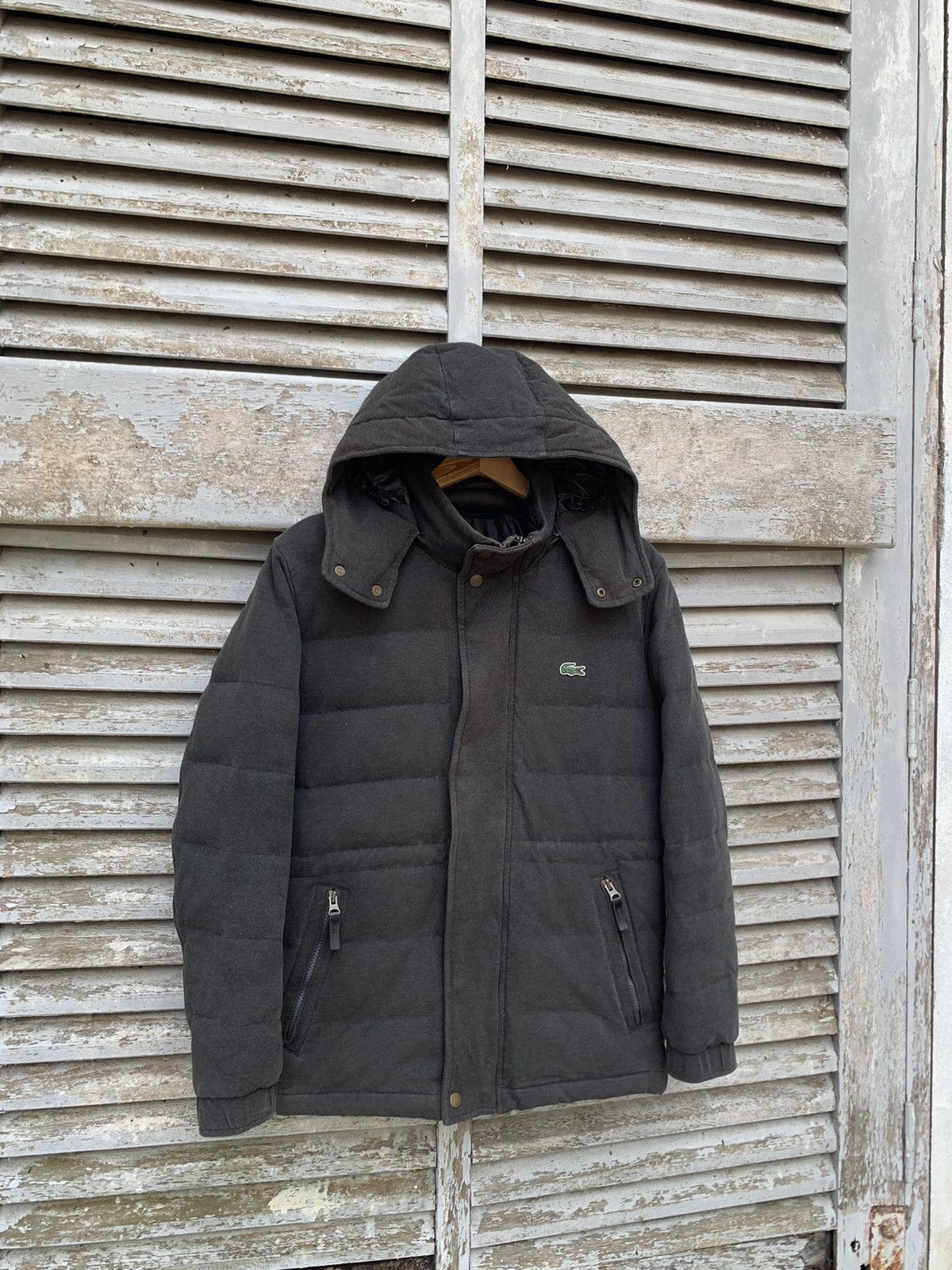 Lacoste 👹Lacoste Foldable Puffer Dusty Black Hooded Jacket Size US S / EU 44-46 / 1 - 4 Thumbnail
