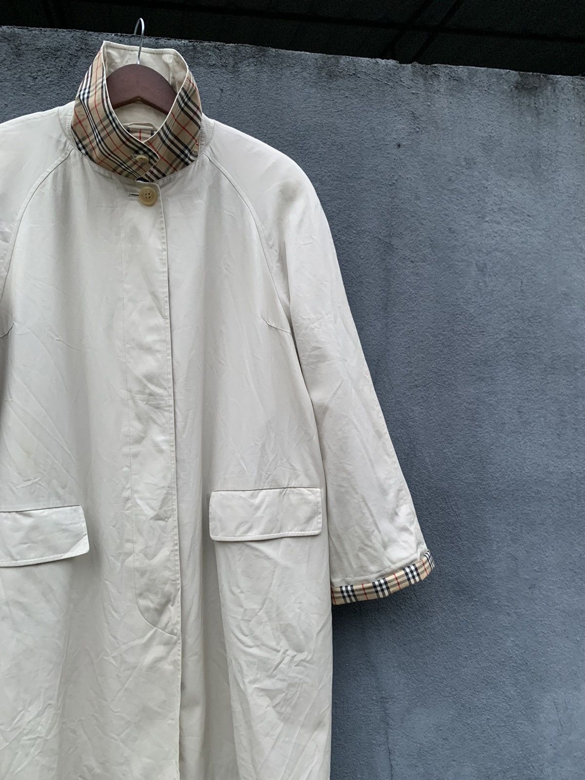 Burberry 🔥Vintage BURBERRYS PRORSUM Trench Coat in White Size US L / EU 52-54 / 3 - 3 Thumbnail