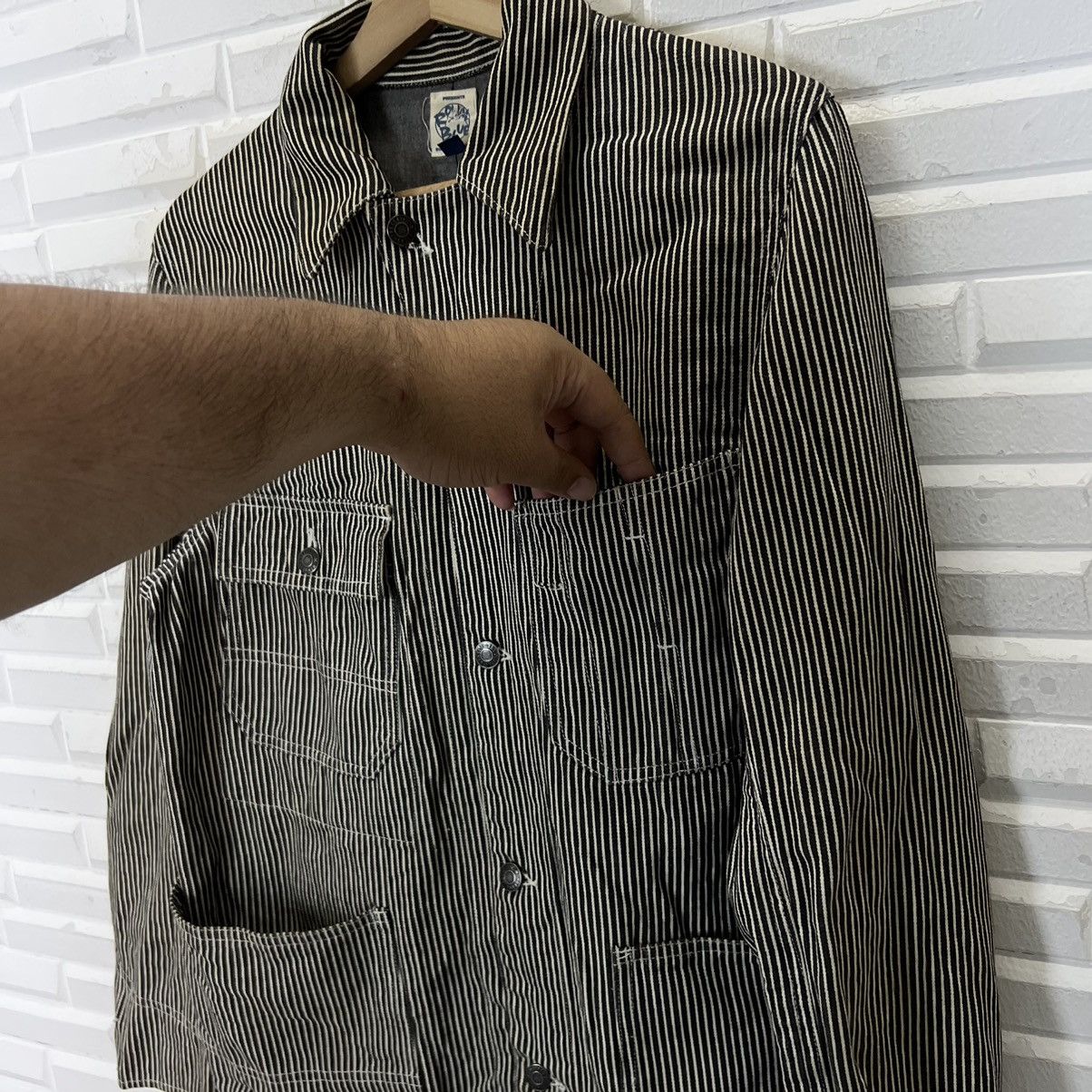 Japanese Brand RARE HIKORY CHORE JACKET ROYAL BLUE INSPIRED BY ISSEY MIYAKE Size US S / EU 44-46 / 1 - 10 Thumbnail