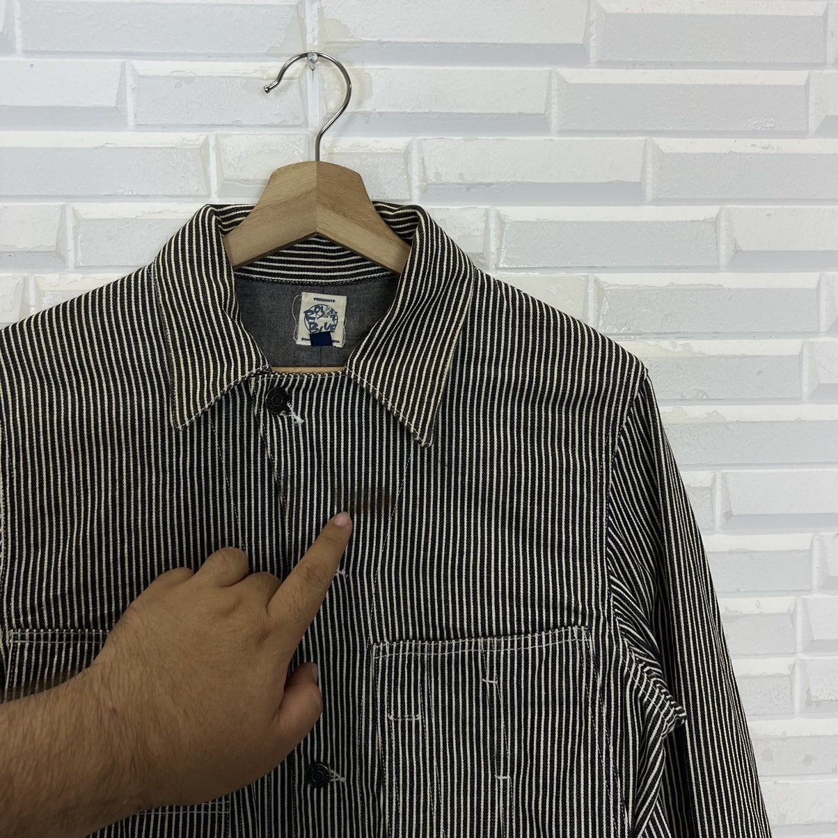 Japanese Brand RARE HIKORY CHORE JACKET ROYAL BLUE INSPIRED BY ISSEY MIYAKE Size US S / EU 44-46 / 1 - 5 Thumbnail
