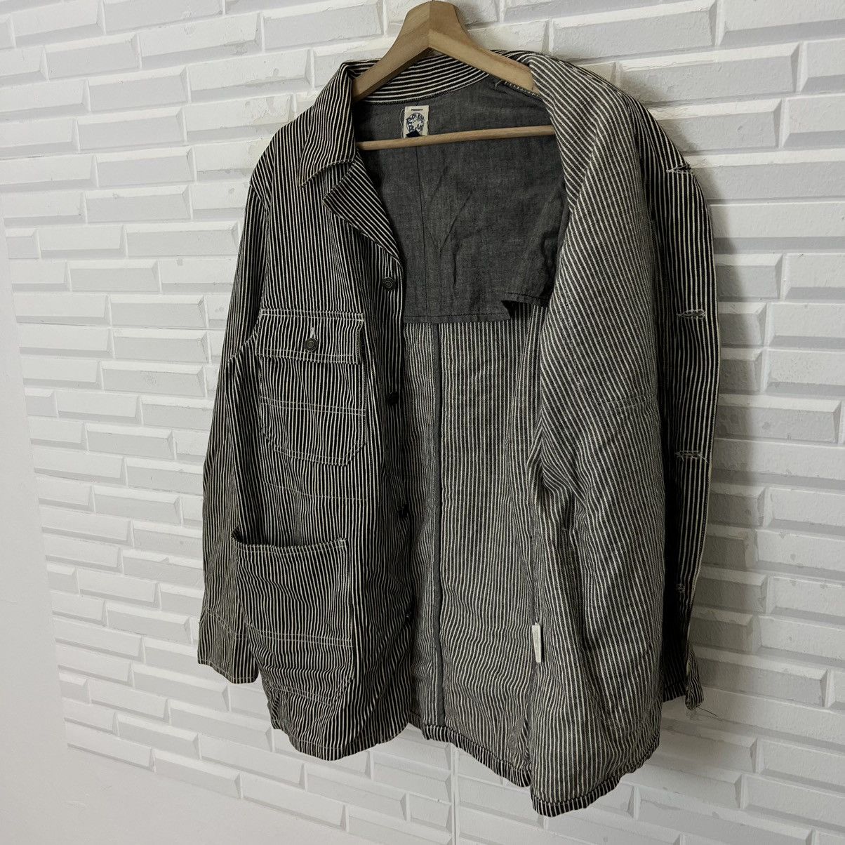 Japanese Brand RARE HIKORY CHORE JACKET ROYAL BLUE INSPIRED BY ISSEY MIYAKE Size US S / EU 44-46 / 1 - 12 Thumbnail
