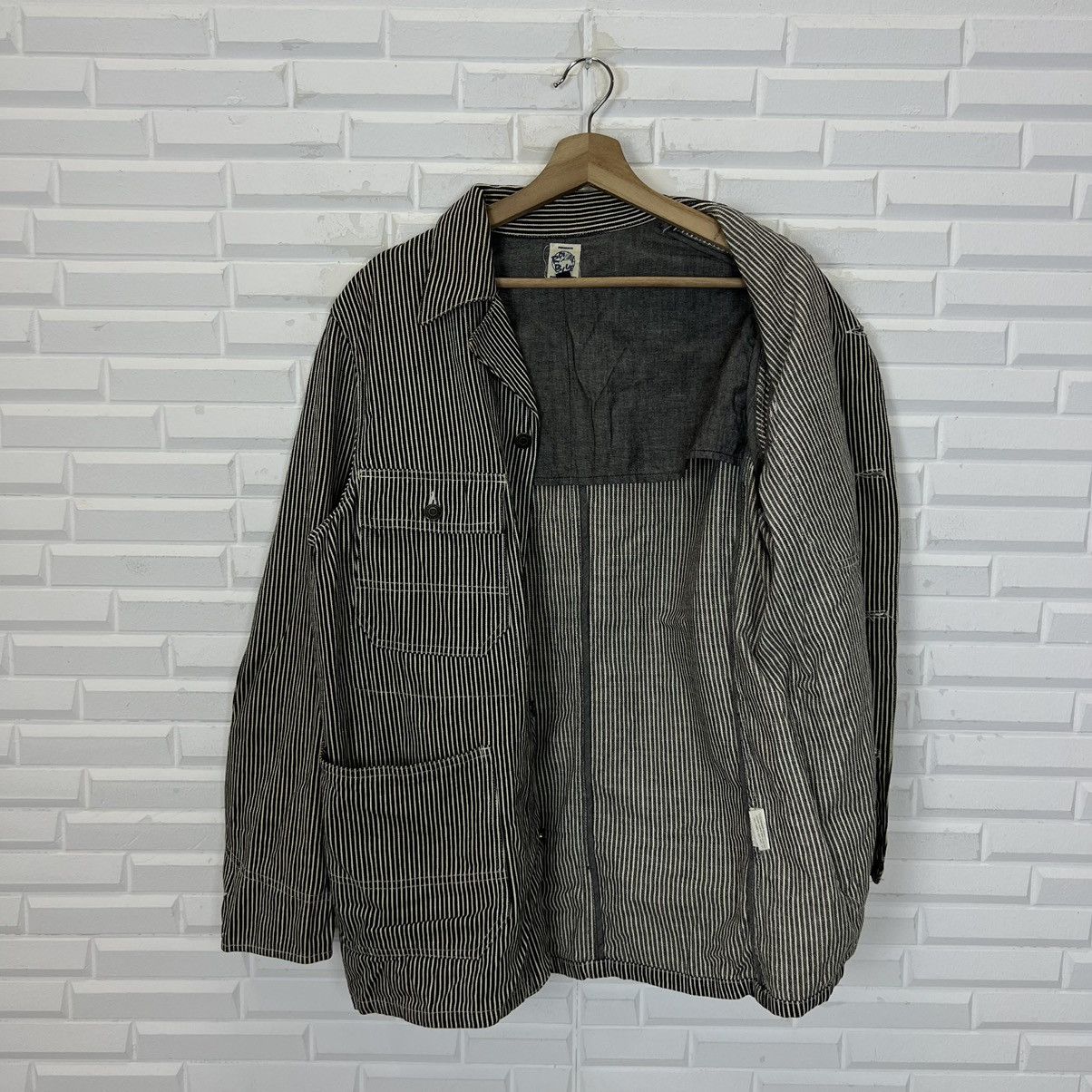 Japanese Brand RARE HIKORY CHORE JACKET ROYAL BLUE INSPIRED BY ISSEY MIYAKE Size US S / EU 44-46 / 1 - 11 Thumbnail
