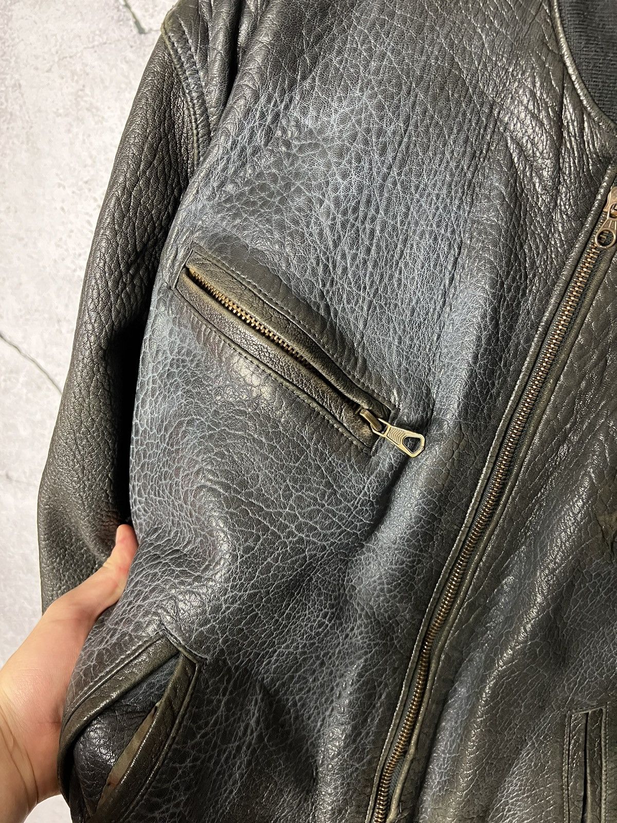Japanese Brand Vintage avant garde genuine leather jacket Size US L / EU 52-54 / 3 - 3 Thumbnail