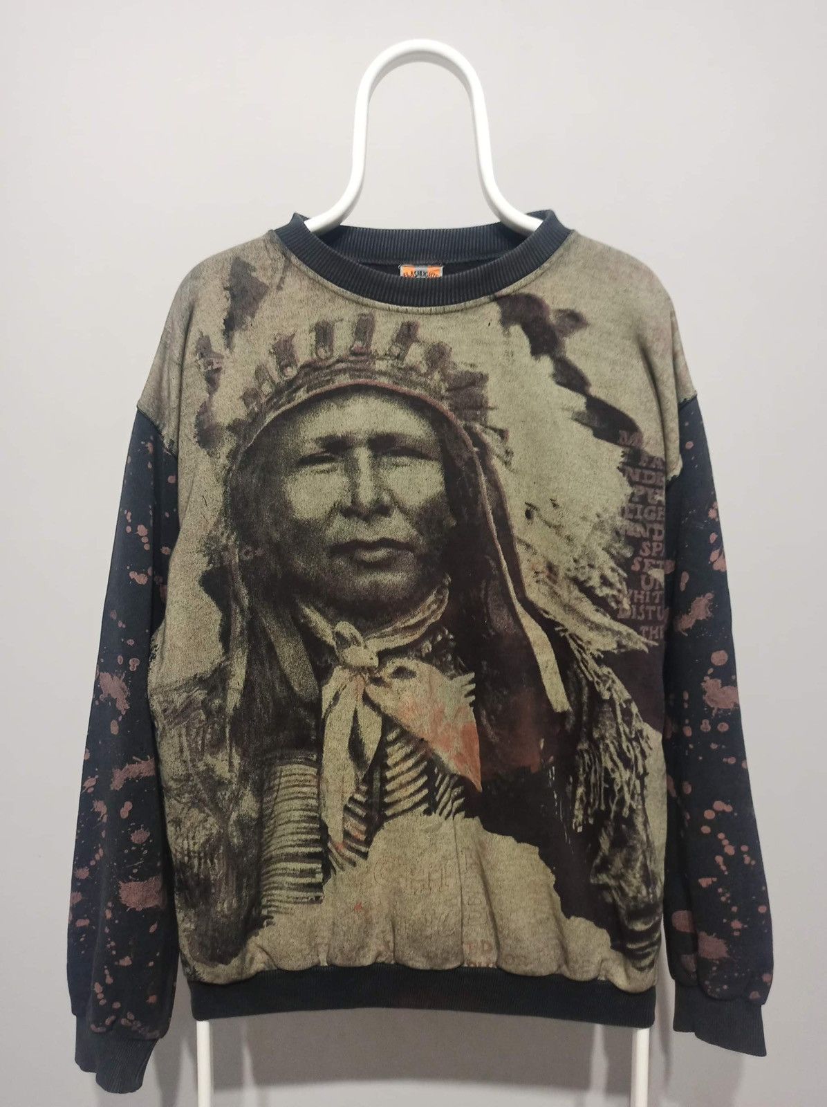 Native × Vintage Sitting bull vintage crewneck rare Native American Indian Size US M / EU 48-50 / 2 - 1 Thumbnail