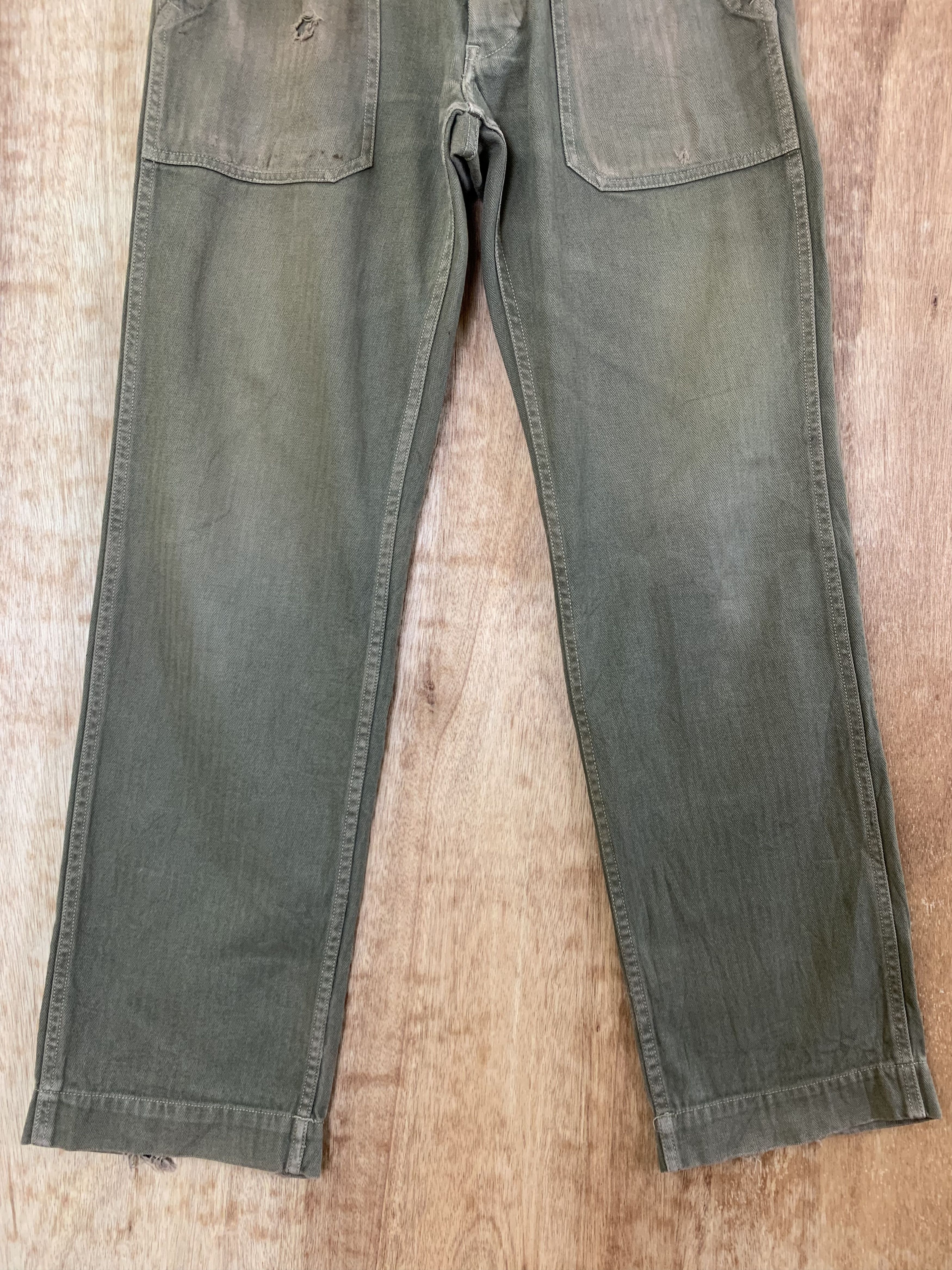 SHIPS Vintage Ships Pants Streetwear Faded Brown Size US 29 - 3 Thumbnail