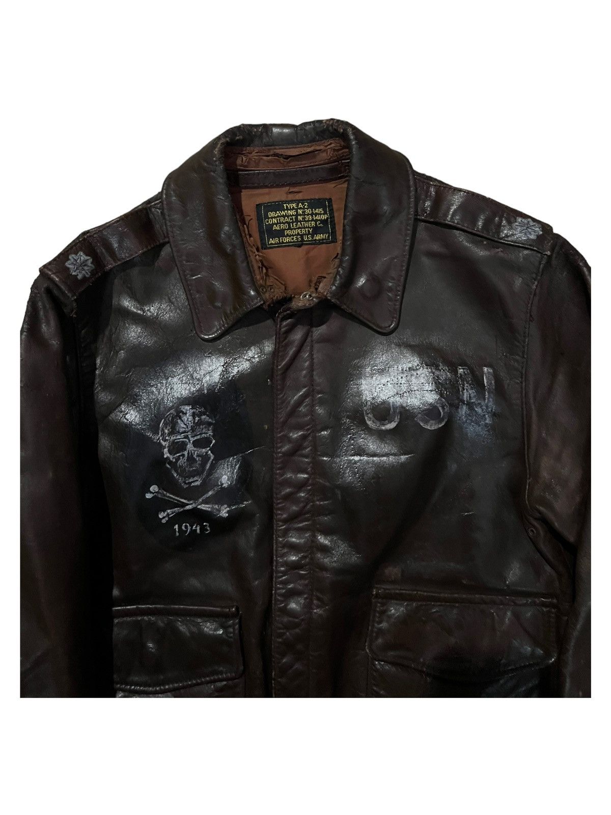 Aero Leathers VERY RARE VINTAGE LEATHER JACKET A2 AERO LEATHER CO USN Size US S / EU 44-46 / 1 - 4 Thumbnail