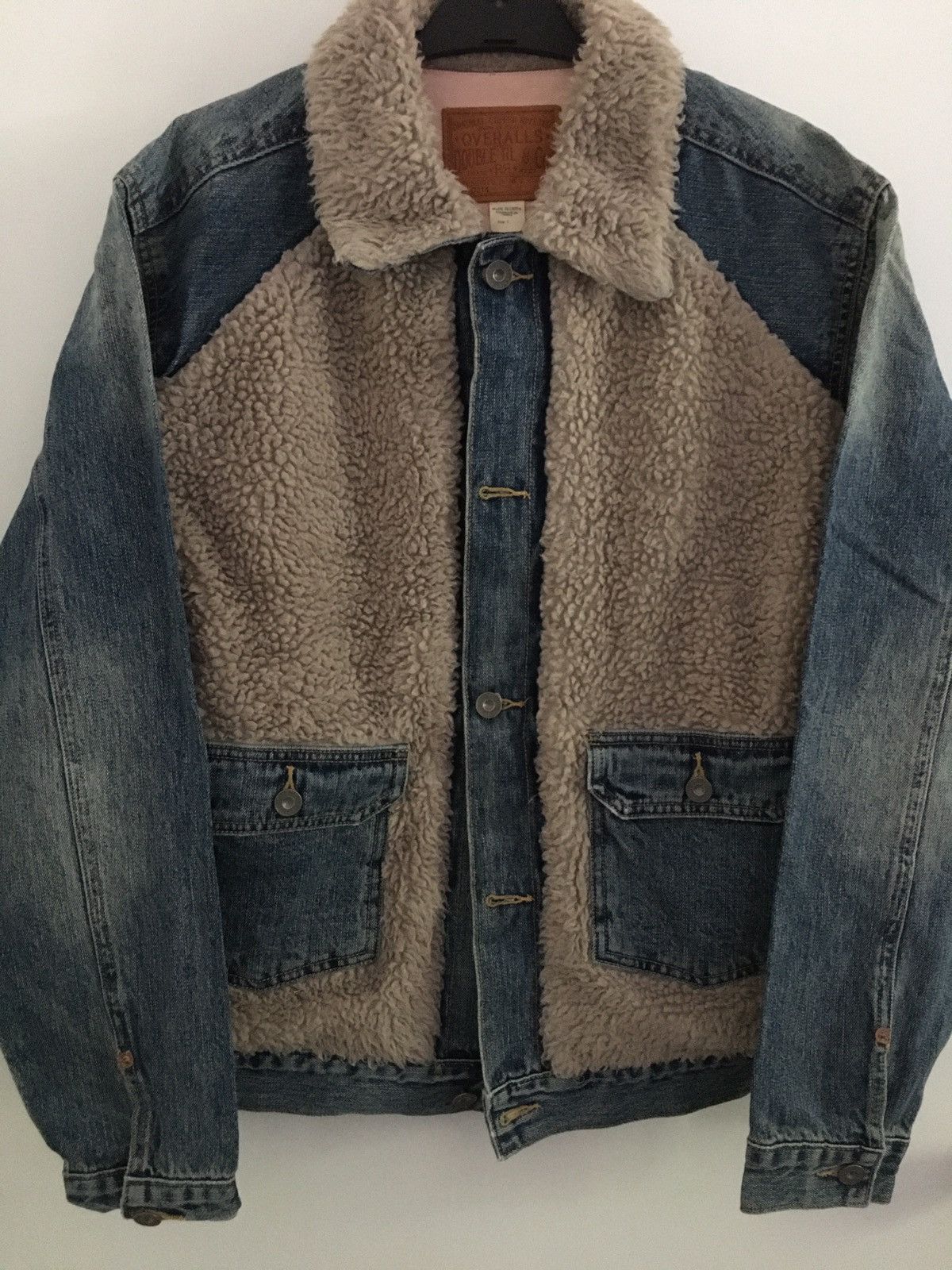 image of Rrl Ralph Lauren Double Rl Hybrid Sherpa Denim Jacket in Indigo Blue, Men's (Size Small)