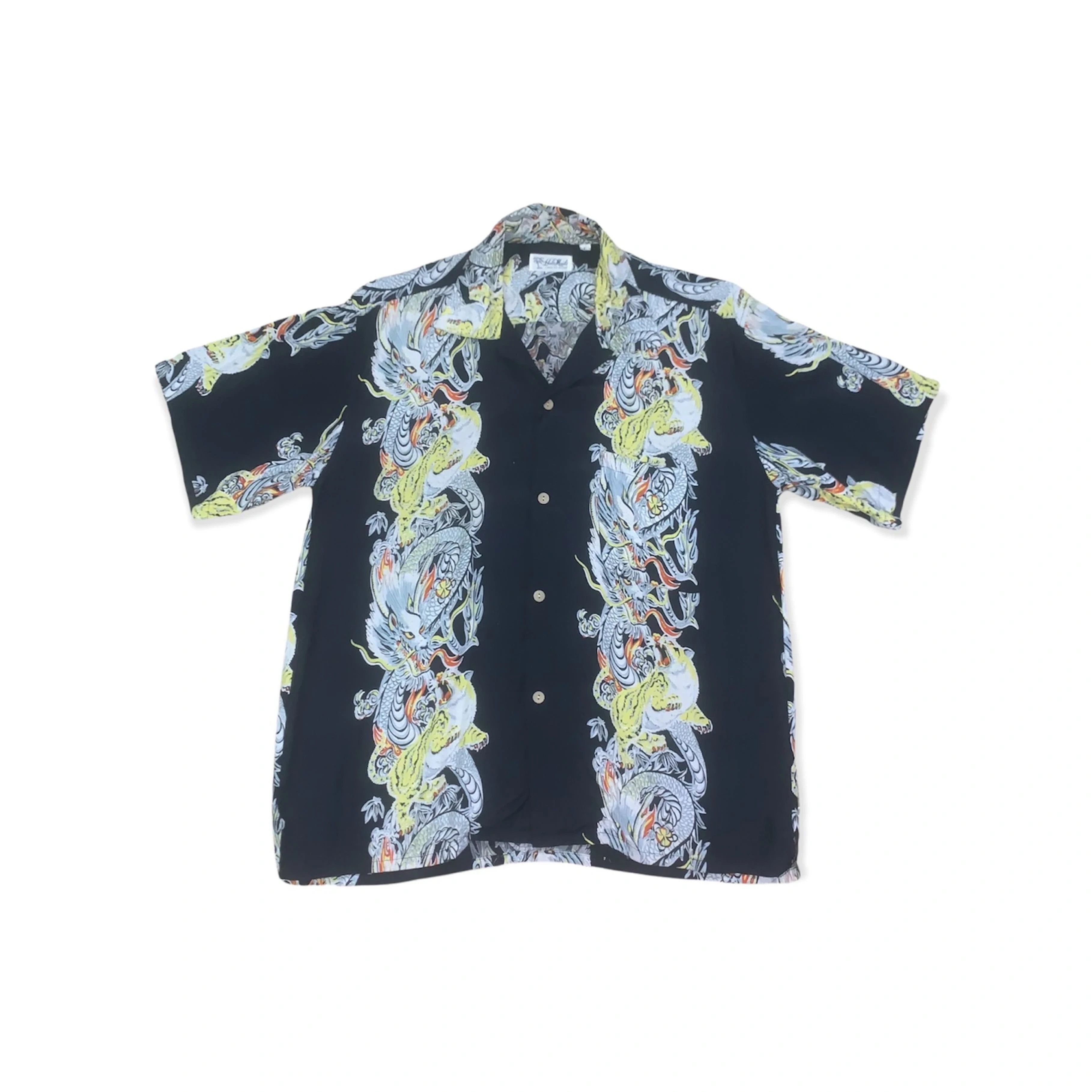 image of Hysteric Glamour x Sun Surf Vintage Rayon Hawaiian Shirts Tornado Tiger, Men's (Size Large)