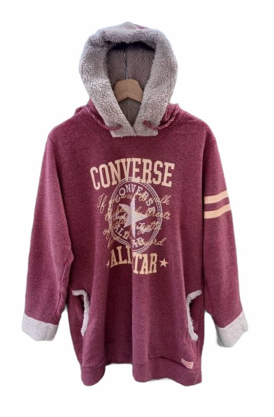 image of Vintage Converse Sherpa Pullover Hoodies, Men's (Size Medium)