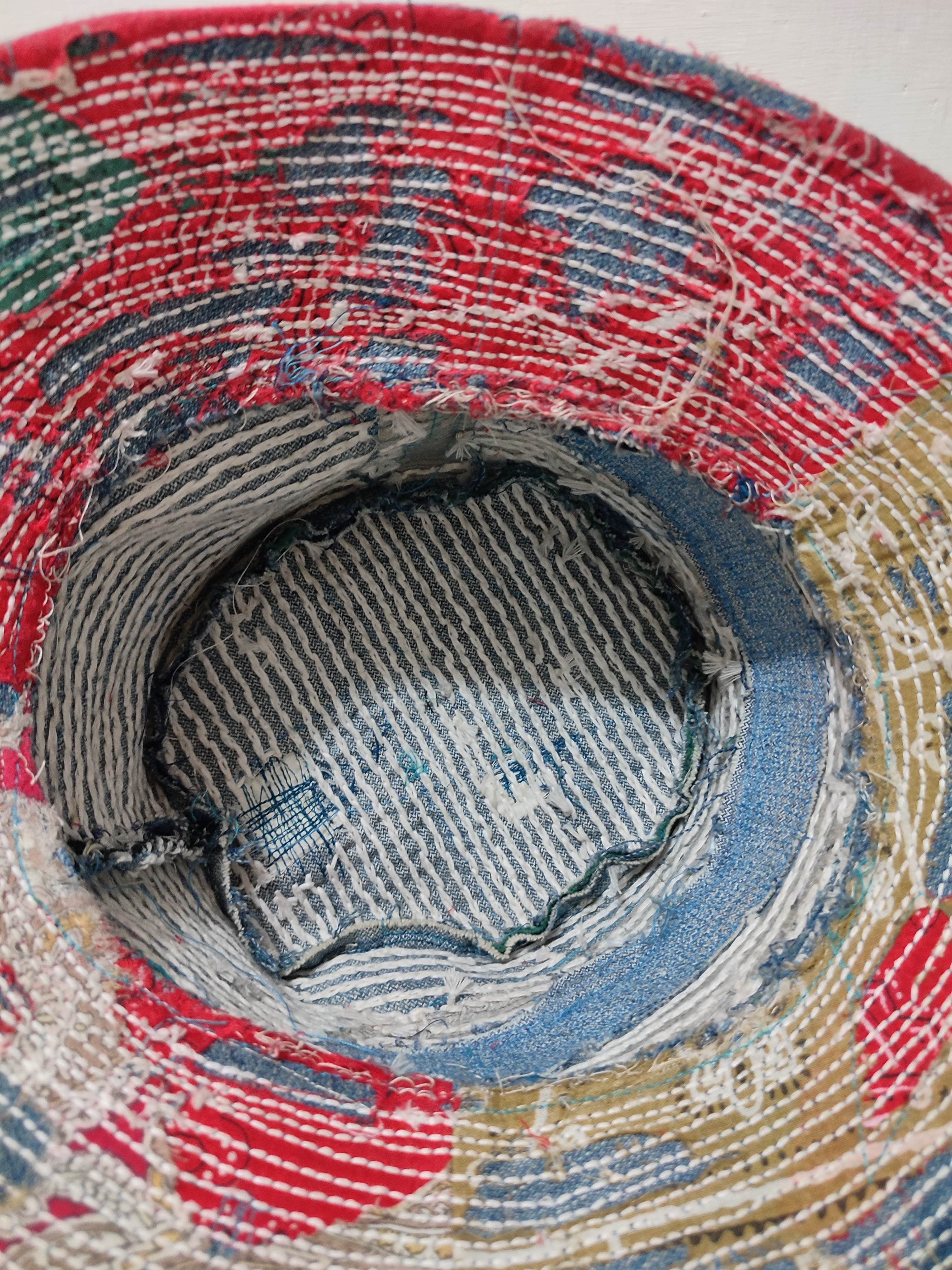 Art Comes First Custom Made Distressed Patchwork Bucket Hats Boro inspired Size ONE SIZE - 6 Thumbnail