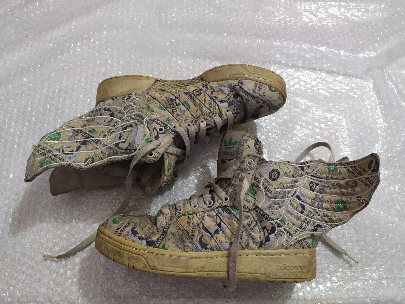 Adidas Jeremy Scott Adidas x Jeremy Scott Fullprint Dollar Wing Sneakers Grailed