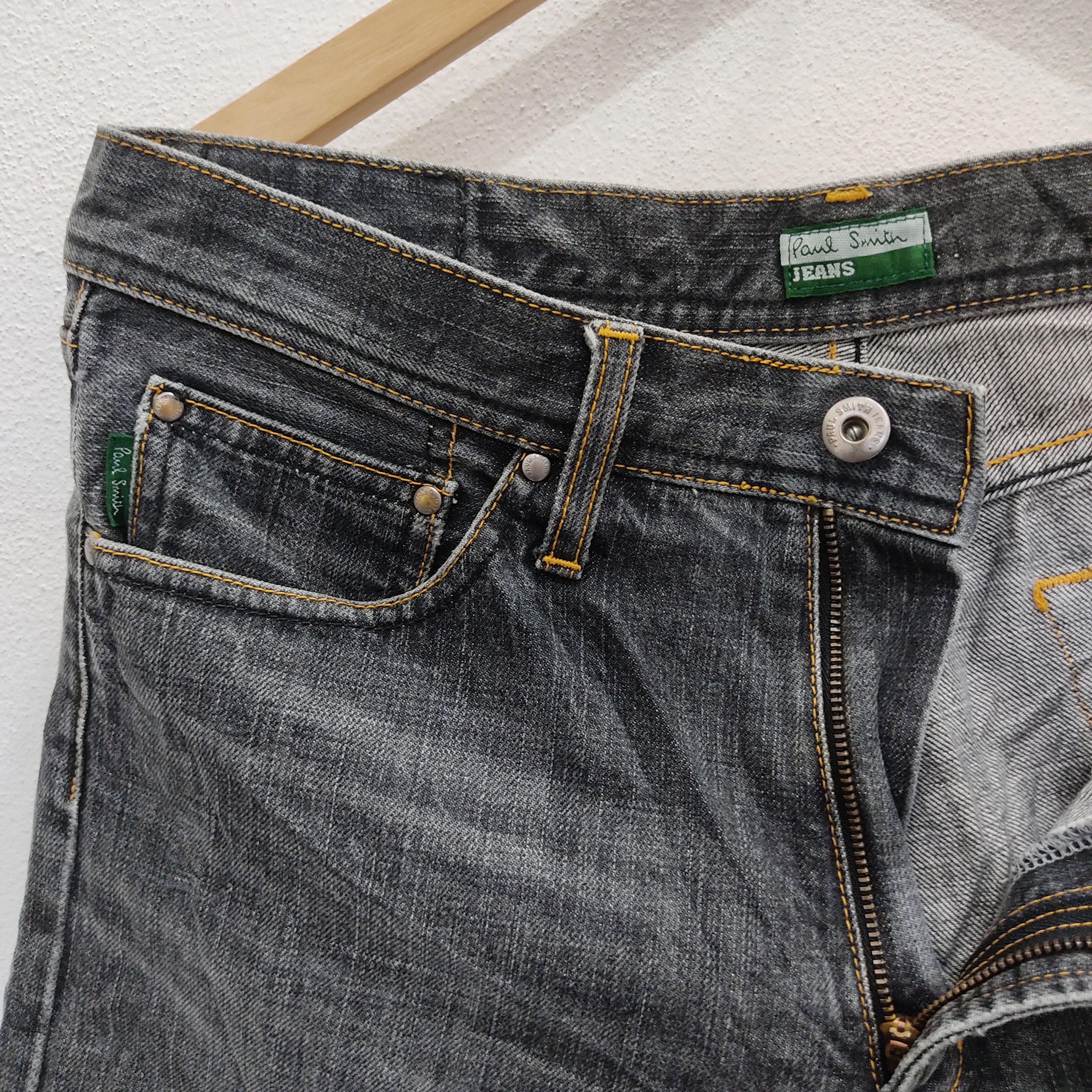 Paul Smith × Paul Smith Red Ear Paul Smith Designer Straight Cut Black Patch Denim Jeans Size US 32 / EU 48 - 4 Thumbnail
