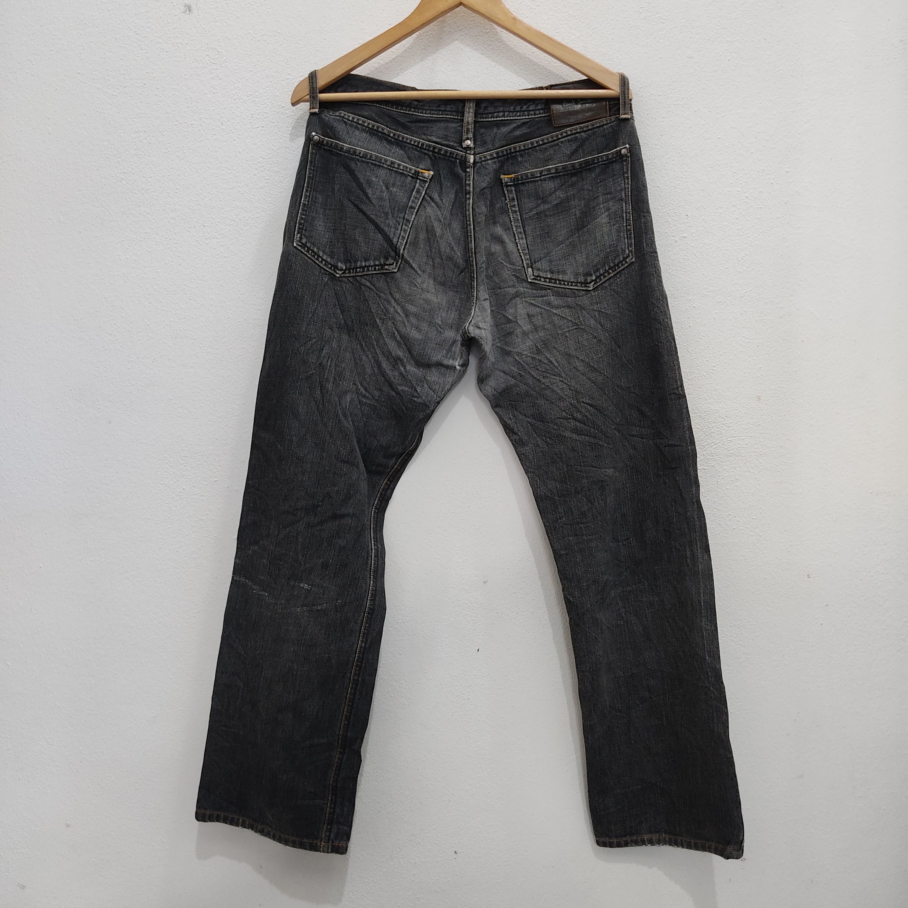Paul Smith × Paul Smith Red Ear Paul Smith Designer Straight Cut Black Patch Denim Jeans Size US 32 / EU 48 - 2 Thumbnail