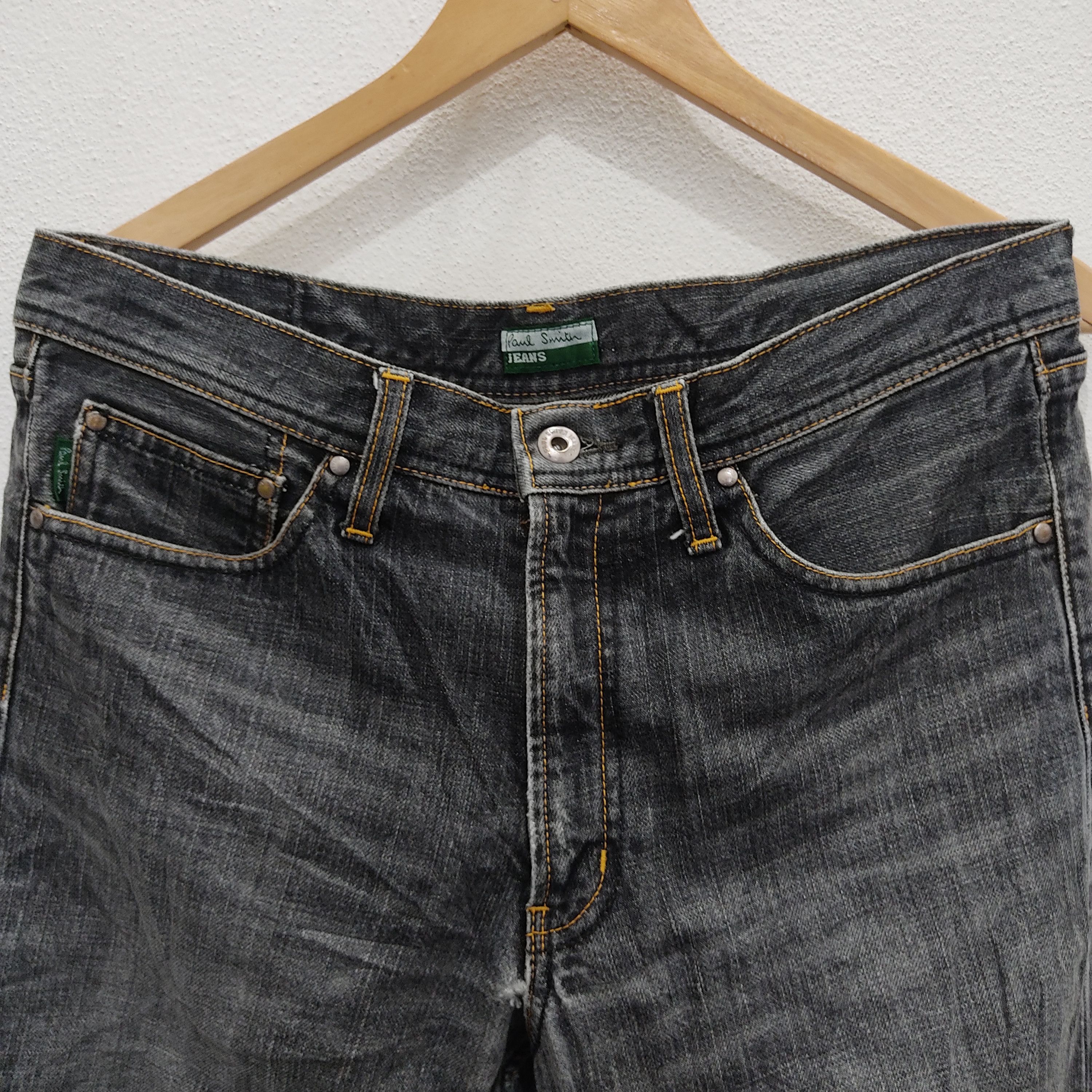 Paul Smith × Paul Smith Red Ear Paul Smith Designer Straight Cut Black Patch Denim Jeans Size US 32 / EU 48 - 3 Thumbnail