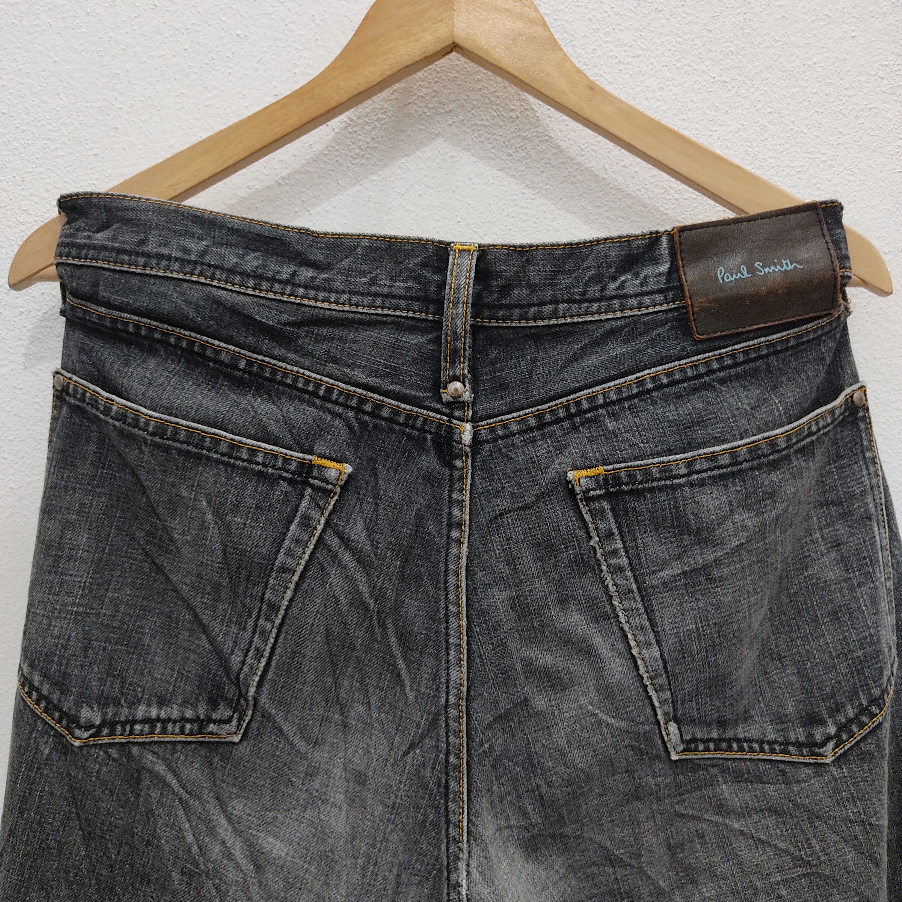 Paul Smith × Paul Smith Red Ear Paul Smith Designer Straight Cut Black Patch Denim Jeans Size US 32 / EU 48 - 5 Thumbnail