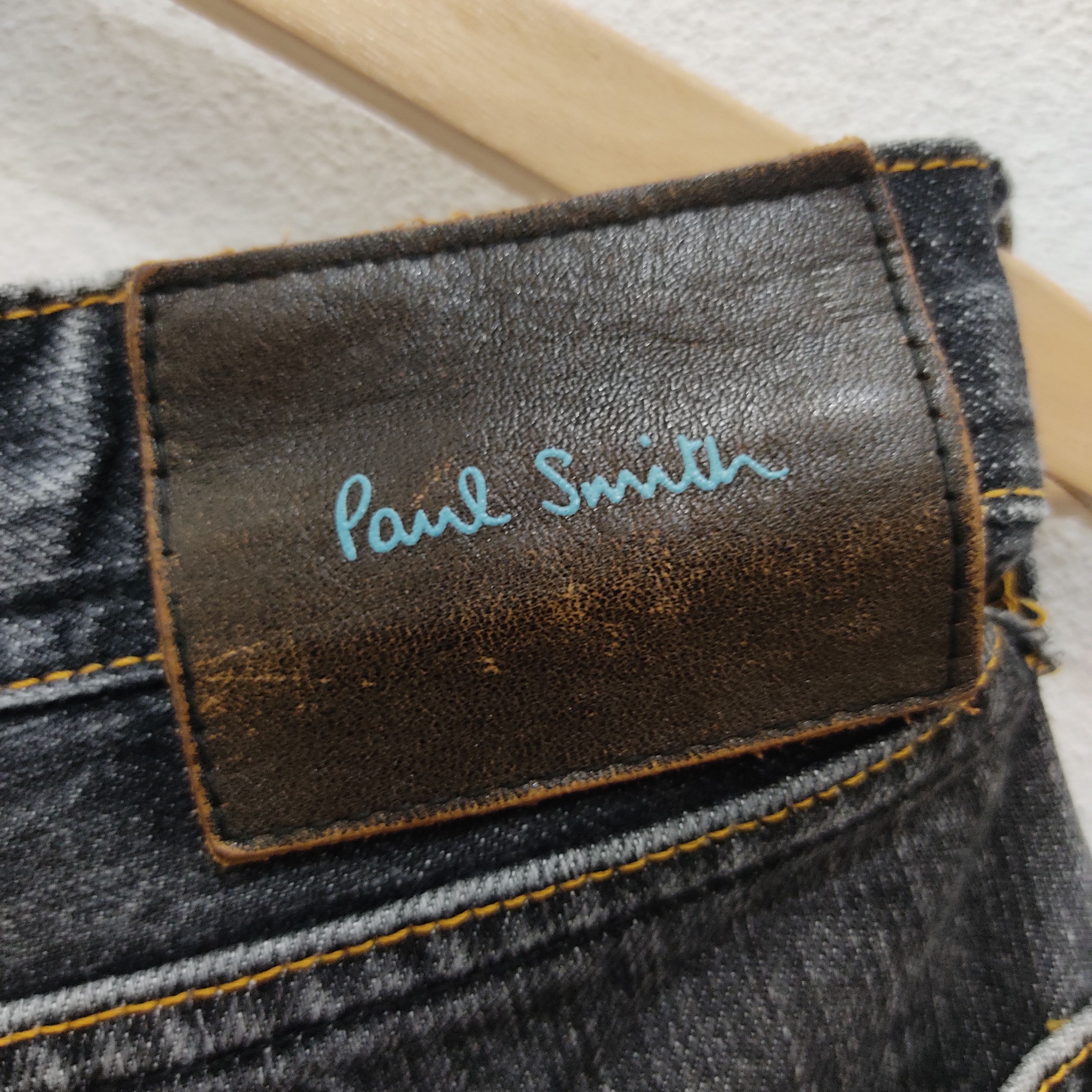 Paul Smith × Paul Smith Red Ear Paul Smith Designer Straight Cut Black Patch Denim Jeans Size US 32 / EU 48 - 10 Thumbnail