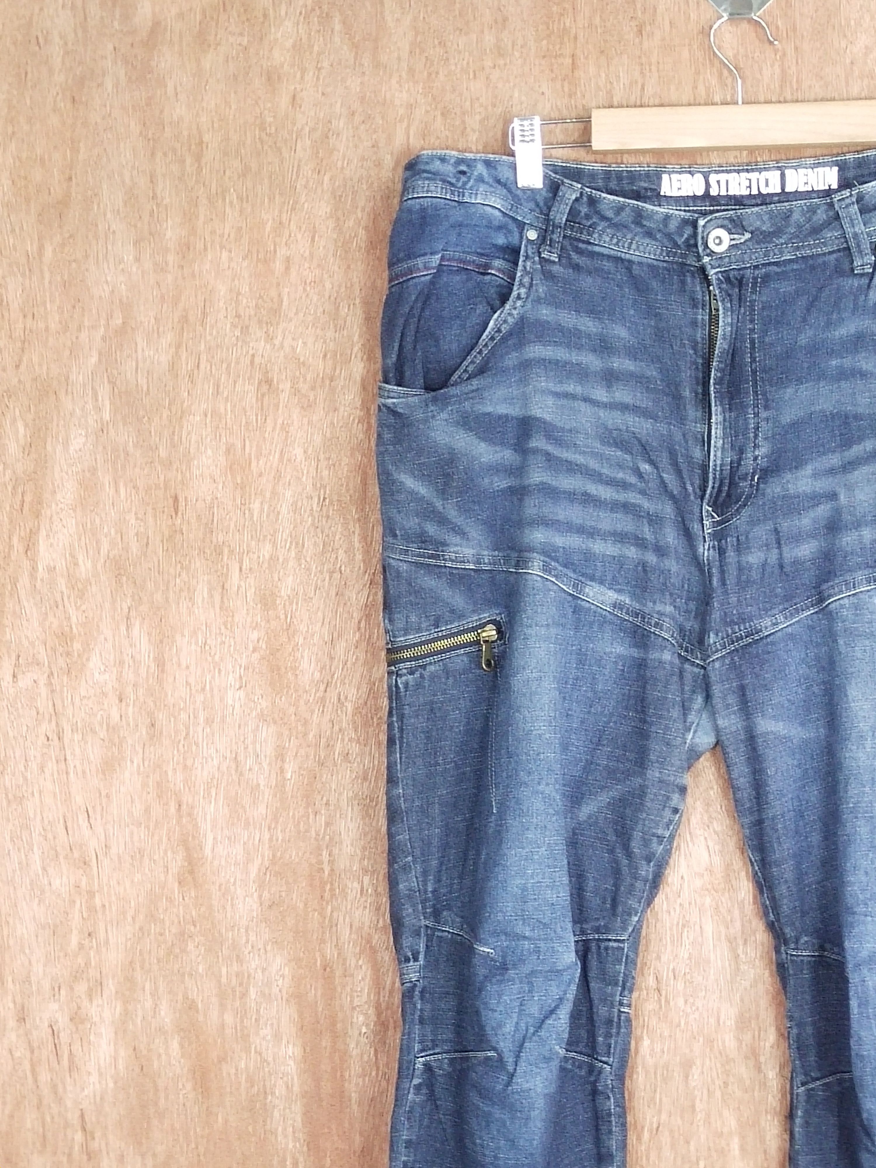 Japanese Brand Aero Stretch denim multipocket cargo utility pants #S125 Size US 36 / EU 52 - 6 Thumbnail