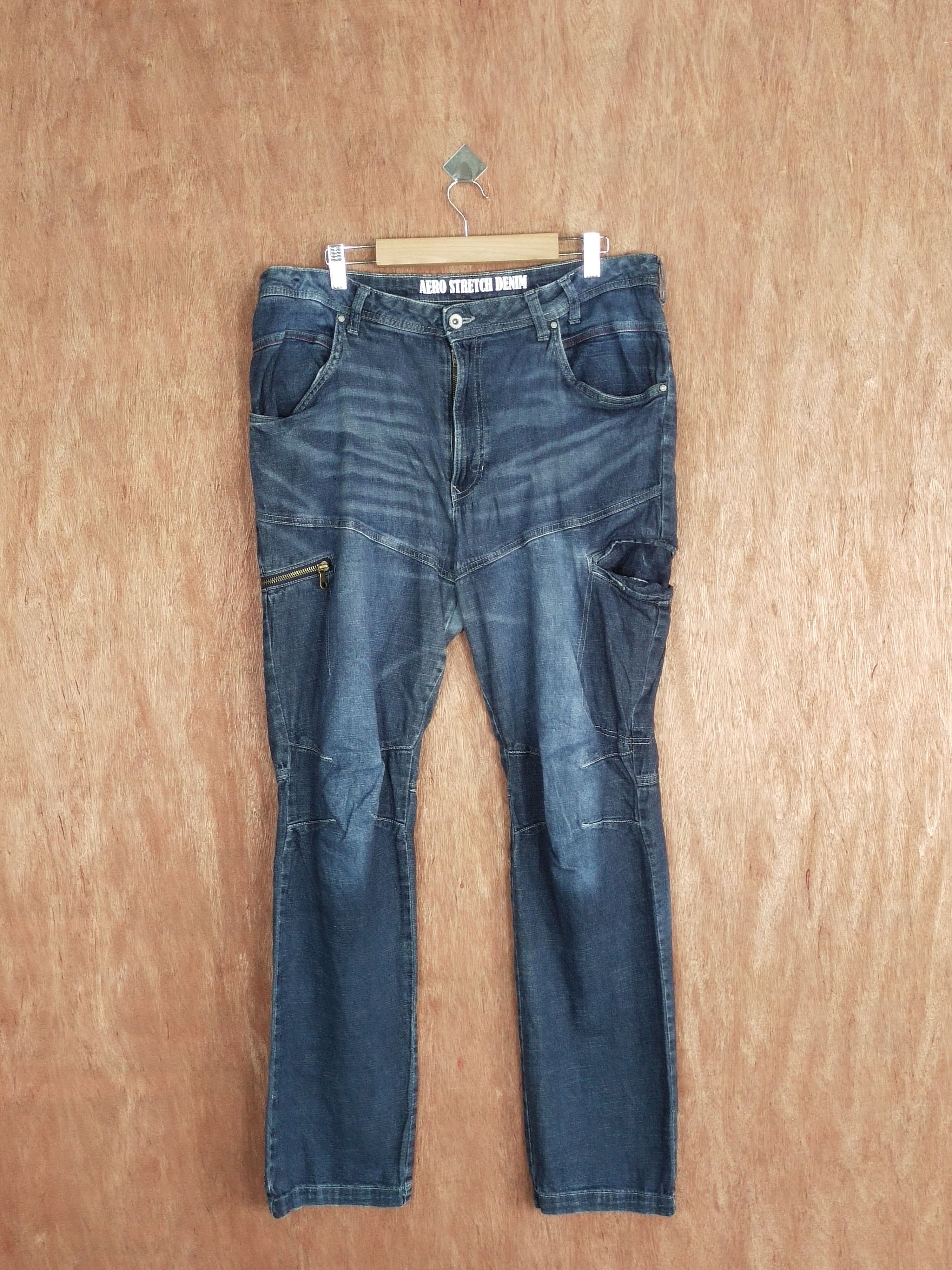 Japanese Brand Aero Stretch denim multipocket cargo utility pants #S125 Size US 36 / EU 52 - 1 Thumbnail