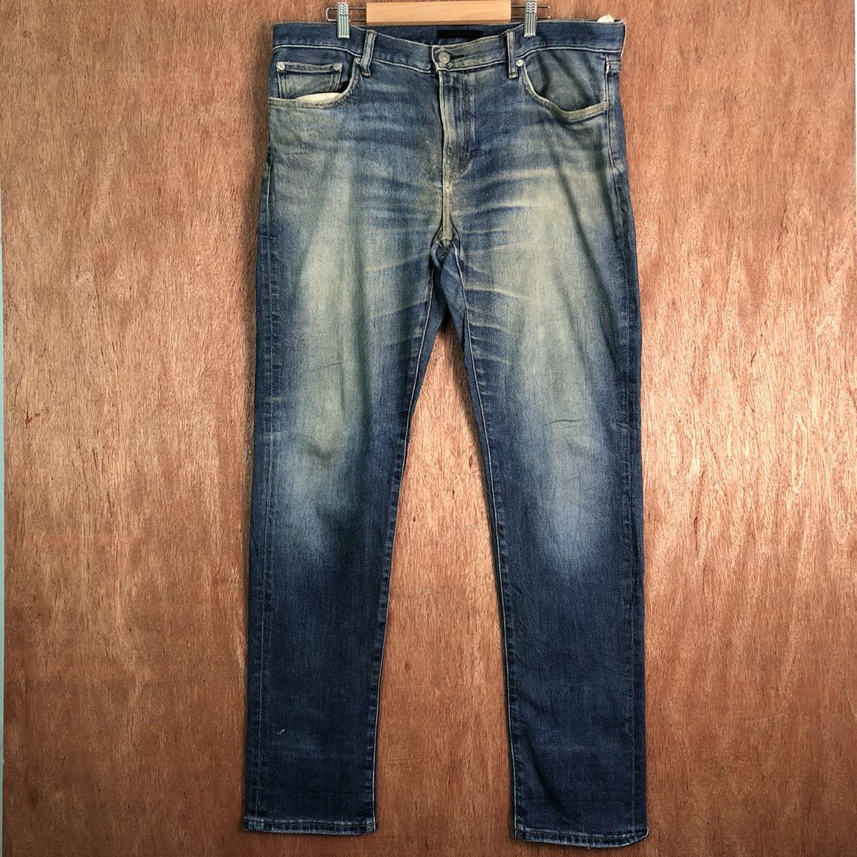 Image of Uniqlo Vintage Blue Denim Distressed Pants C185, Men's (Size 36)