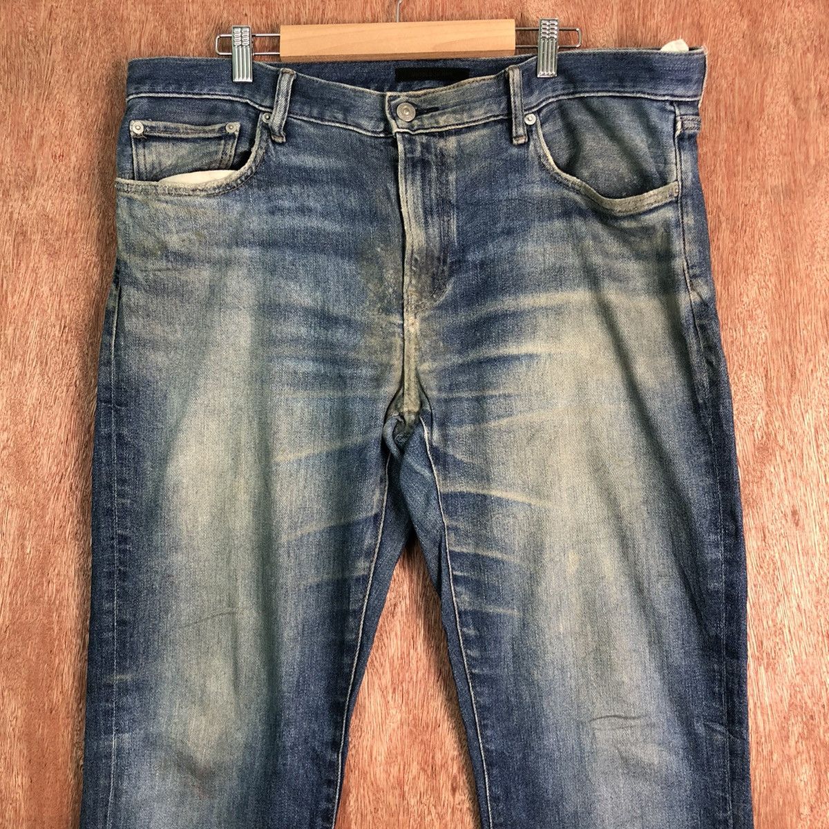 Japanese Brand DLL Uniqlo vintage Blue Denim distressed Pants #c185 Size US 36 / EU 52 - 2 Thumbnail