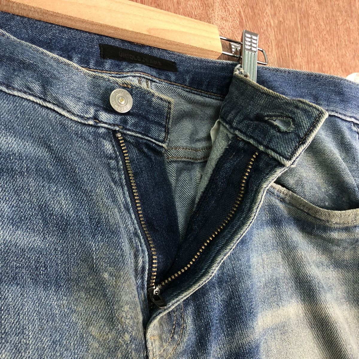 Japanese Brand DLL Uniqlo vintage Blue Denim distressed Pants #c185 Size US 36 / EU 52 - 5 Thumbnail