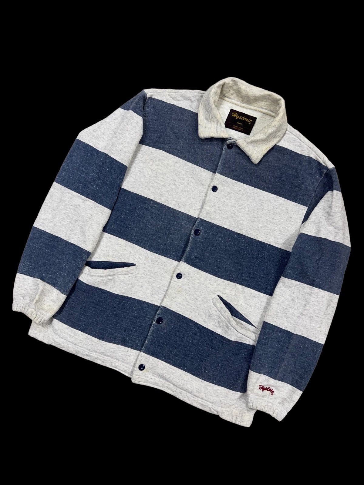Hysteric Glamour GRAIL🔥80s Hysteric Heavy Prisoner Striped Varsity Jacket Size US L / EU 52-54 / 3 - 3 Thumbnail