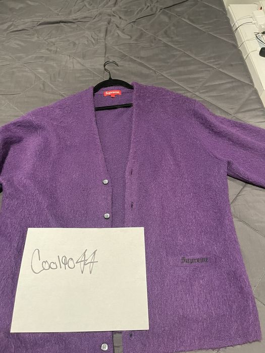 Supreme Supreme brushed mohair cardigan purple | Grailed