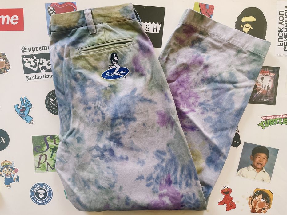 Supreme Supreme Pin Up Tie Dye Chino Pants Multi | Grailed