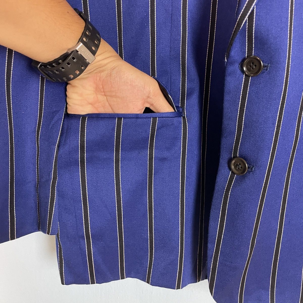 PPFM PPFM Blue Stripes Blazer Size 46R - 18 Thumbnail