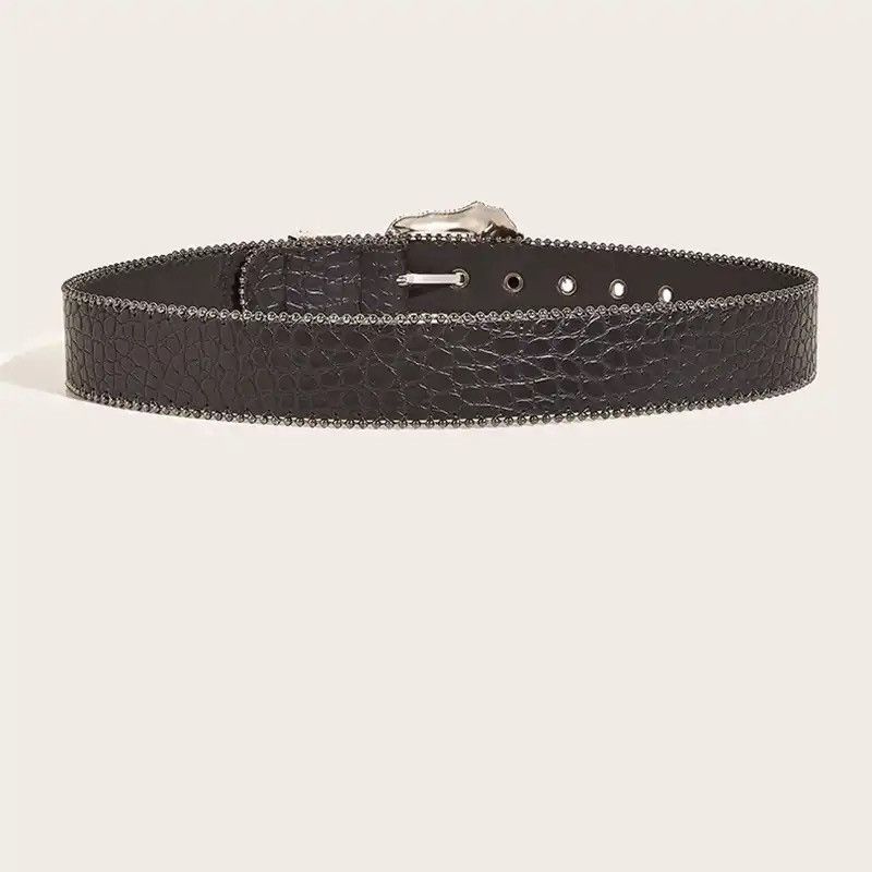 Leather Belt for Women Gothic Alloy Buckle Waist Strap Size ONE SIZE - 5 Thumbnail