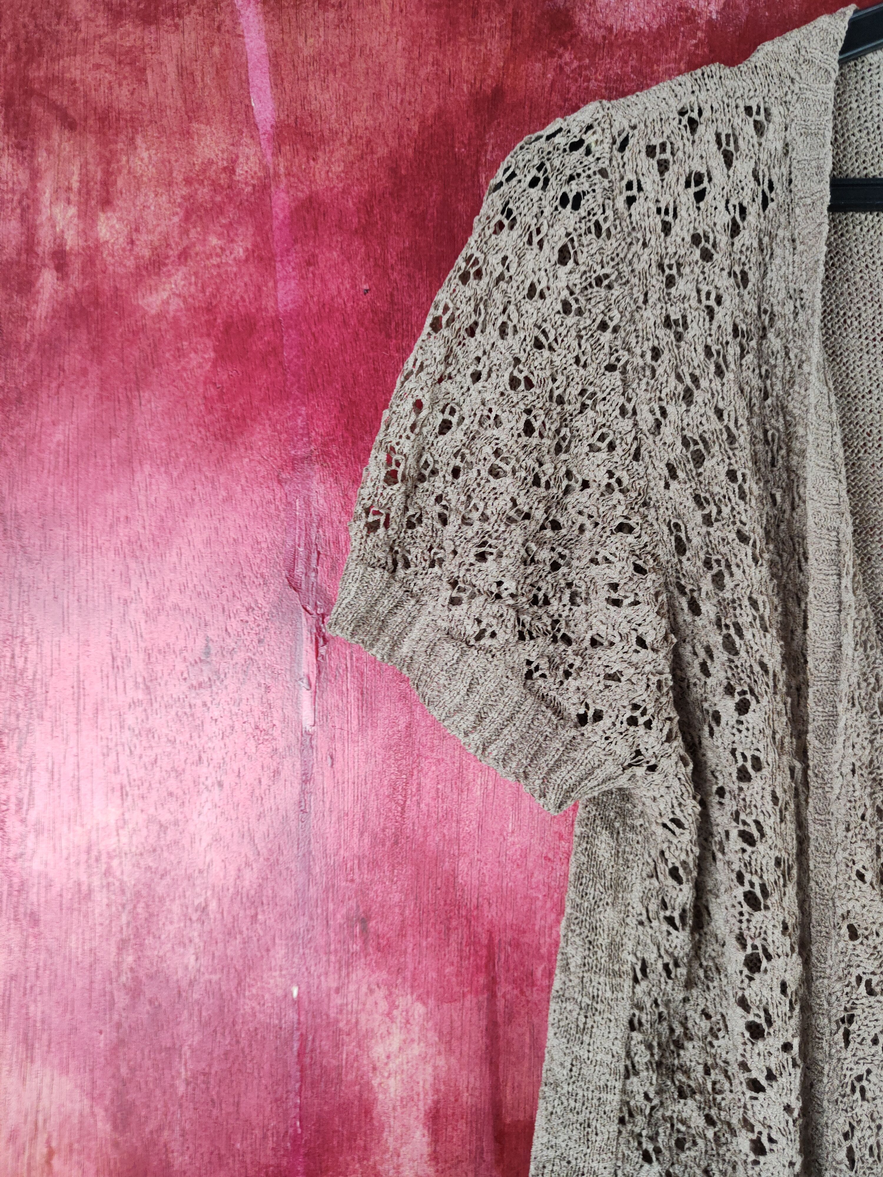 Japanese Brand Katies Brown Crochet Meshnet Knitwear Cardigan #S970 Size L / US 10 / IT 46 - 5 Thumbnail