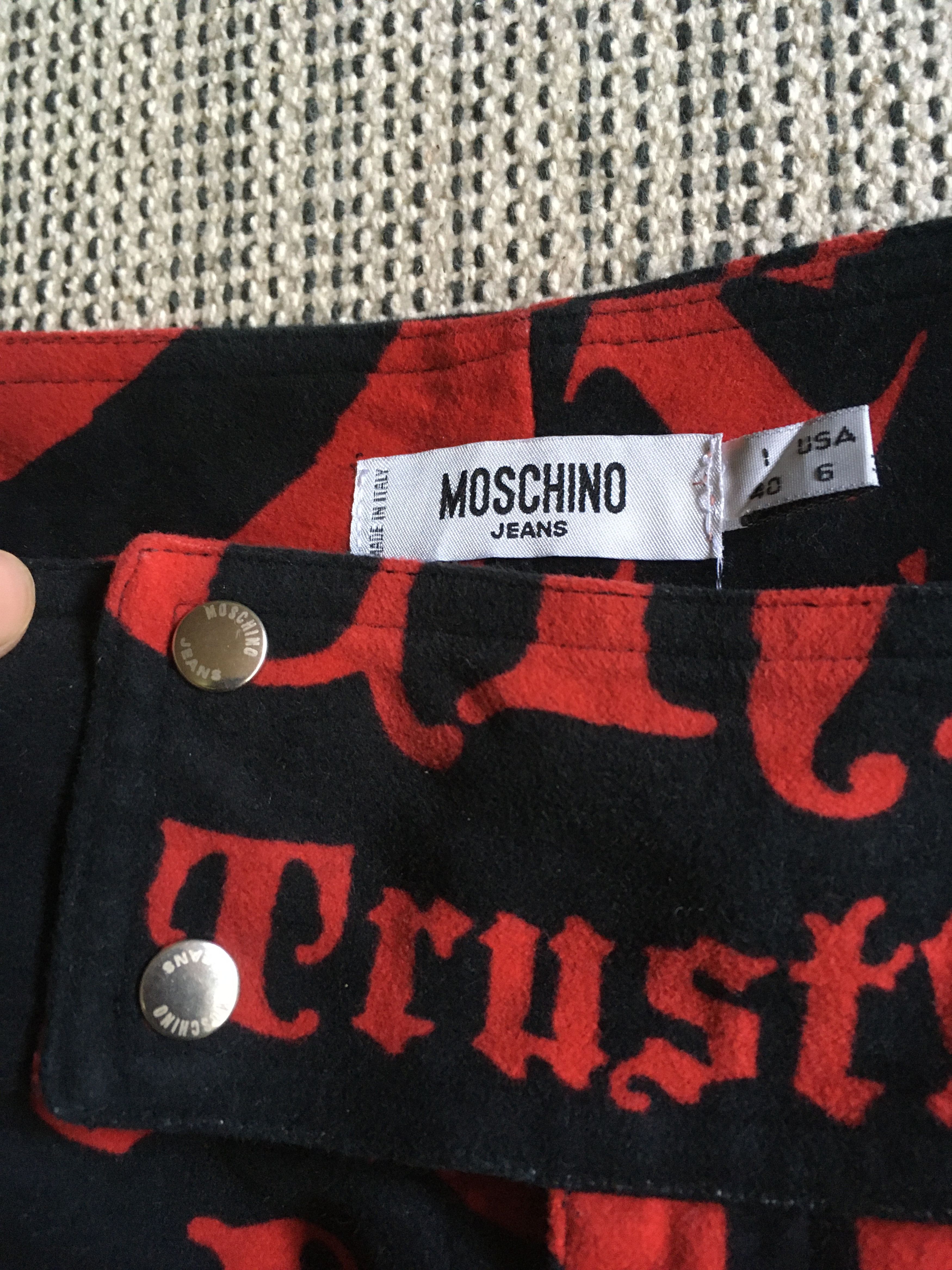 Moschino × Vintage Vintage Moschino Flare Jean PUNK Design Thin Curdro Size 28" / US 6 / IT 42 - 3 Thumbnail
