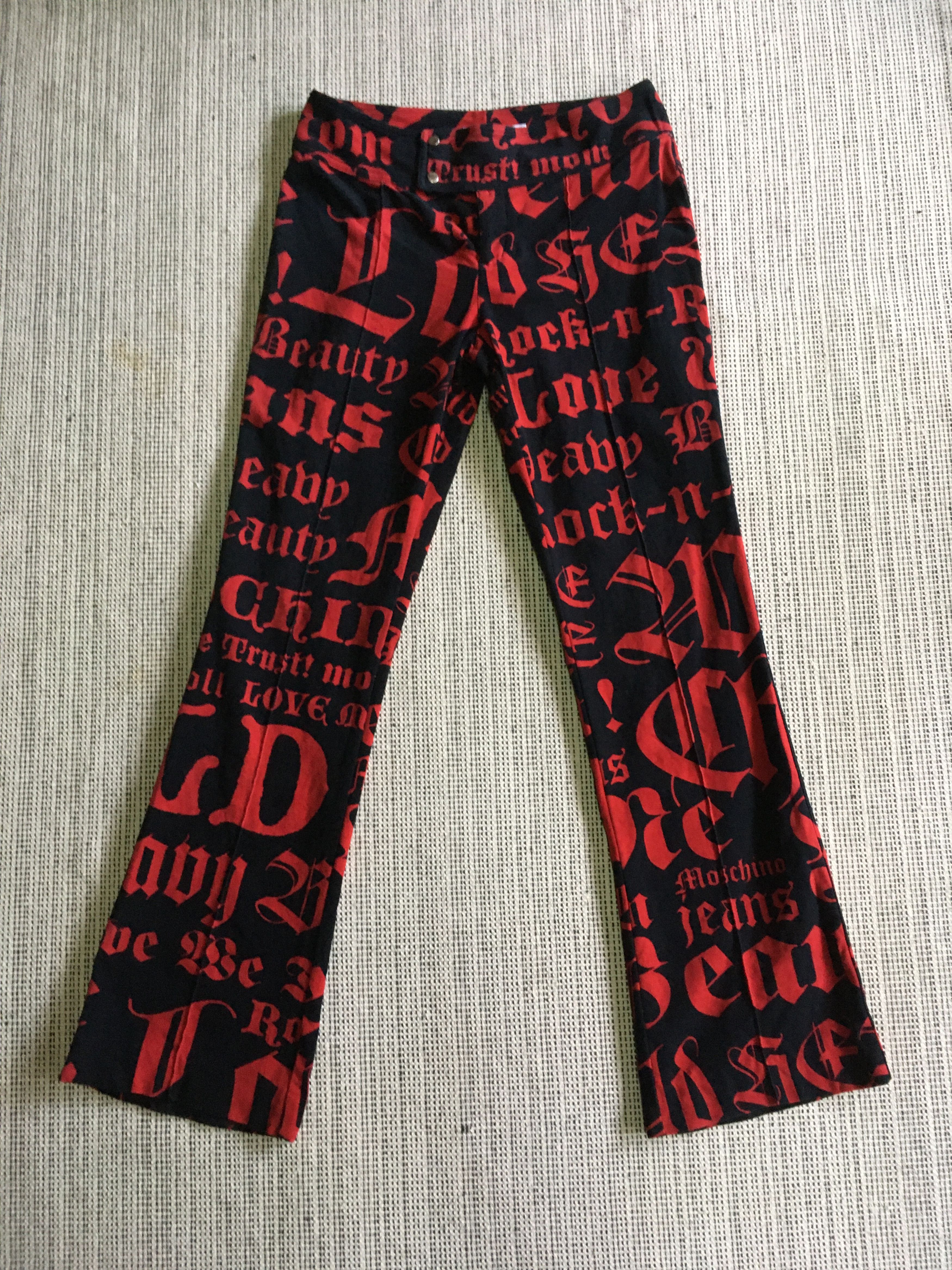 Moschino × Vintage Vintage Moschino Flare Jean PUNK Design Thin Curdro Size 28" / US 6 / IT 42 - 1 Thumbnail
